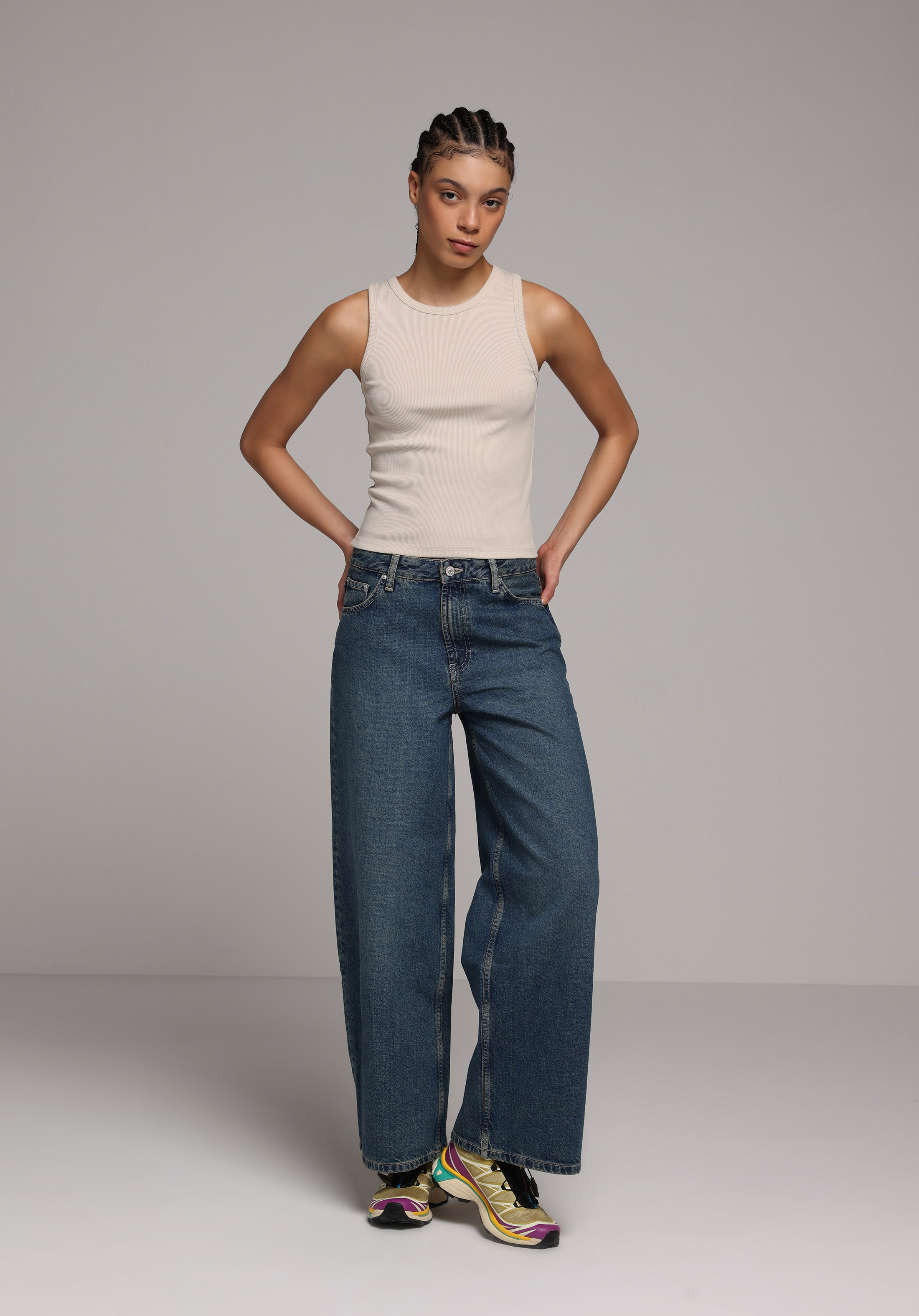 Slim Fit   Kadın Bej Atlet