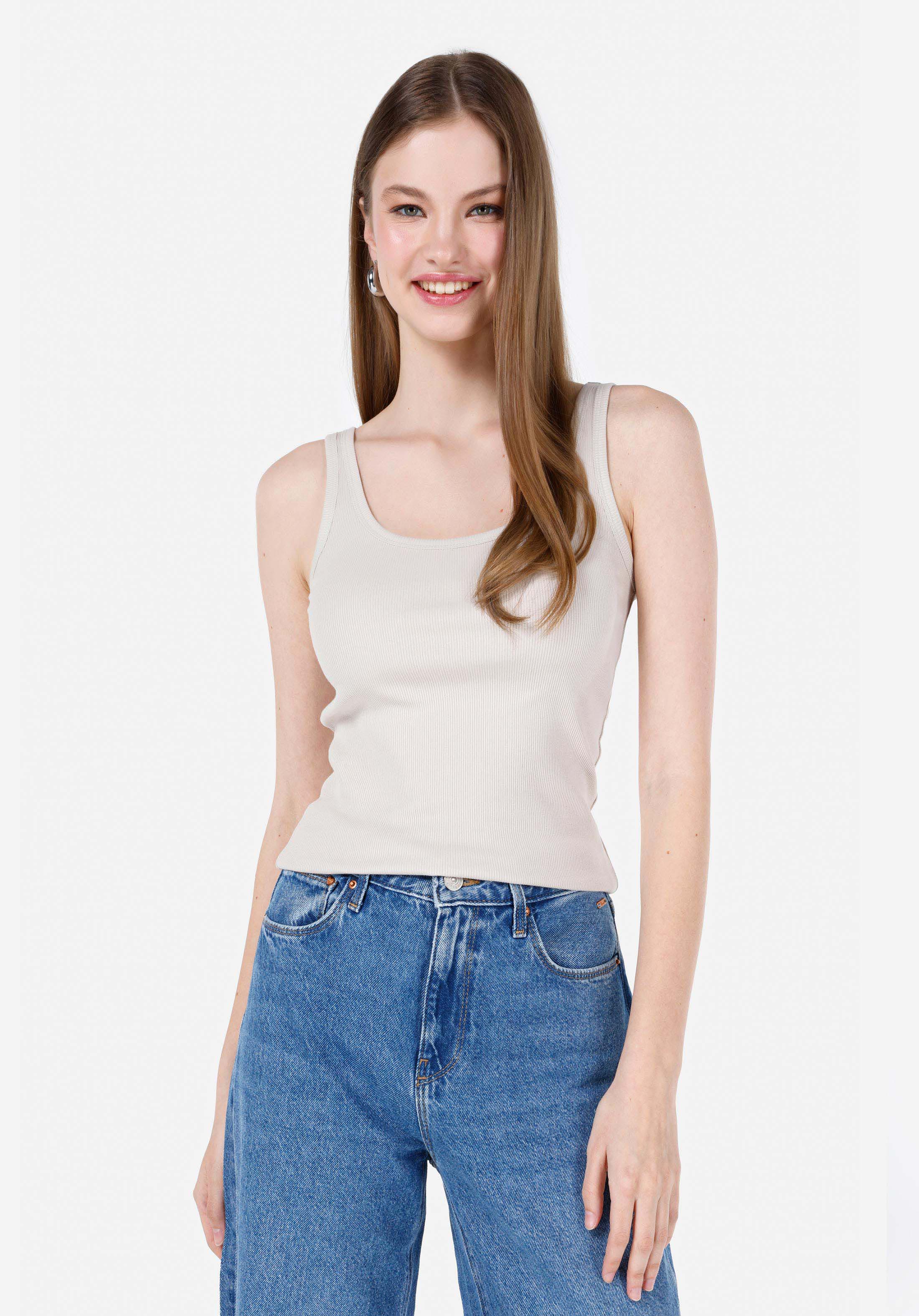 Slim Fit   Kadın Bej Atlet