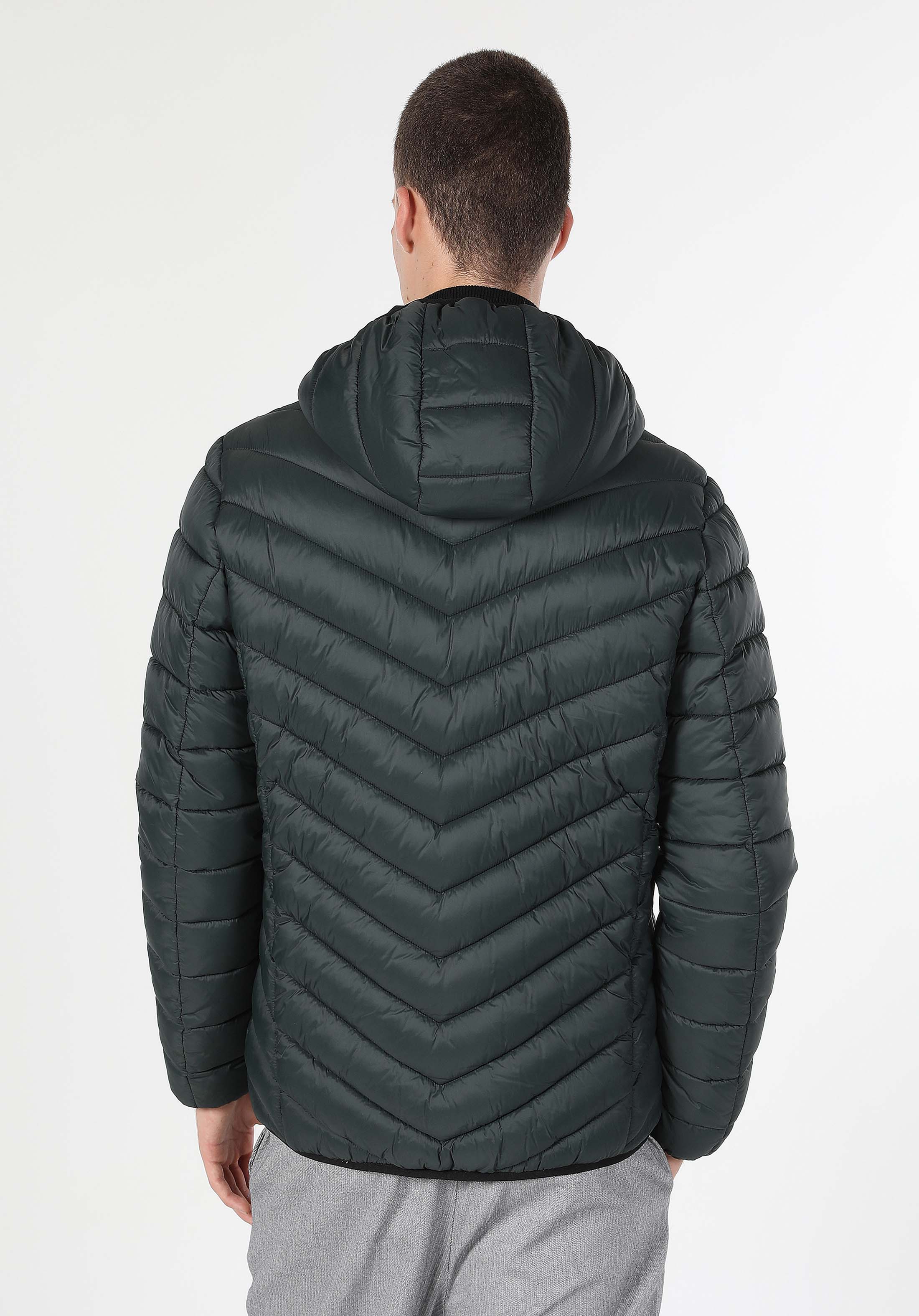 Slim Fit     Erkek Yeşil Mont