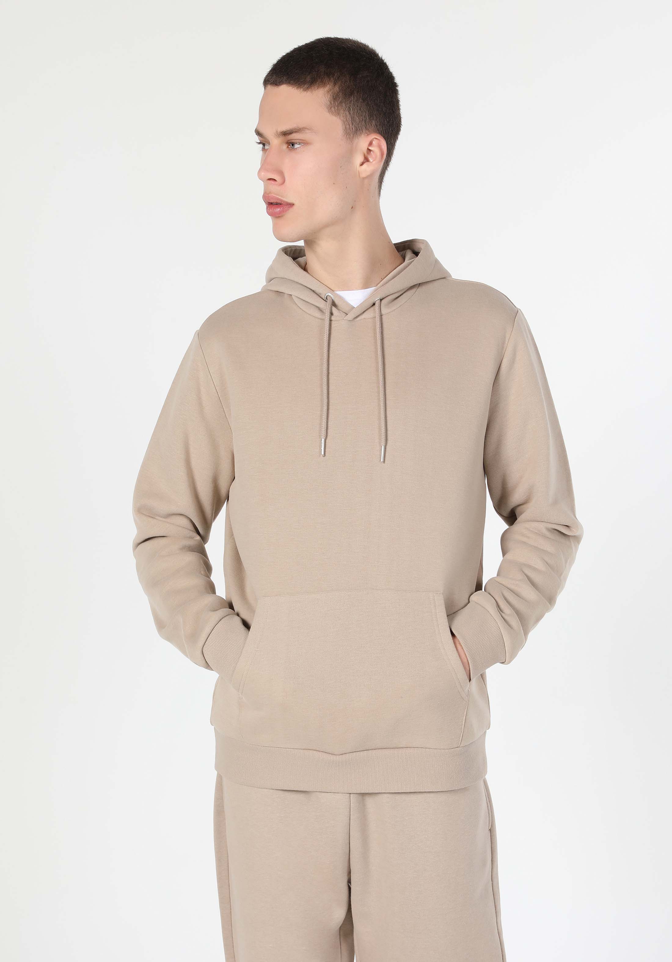Regular Fit   Erkek Bej Sweatshirt