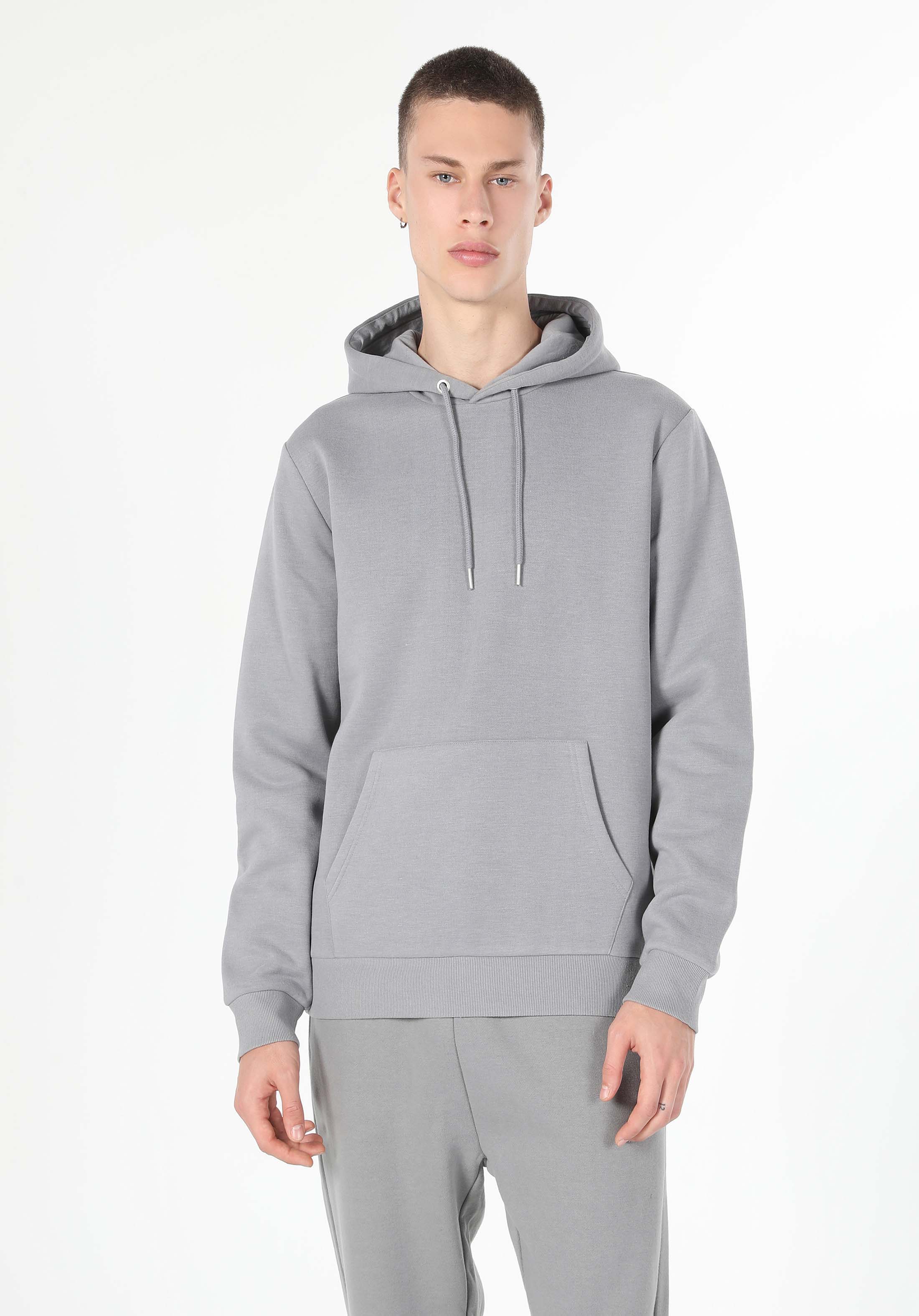 Regular Fit   Erkek Gri Sweatshirt