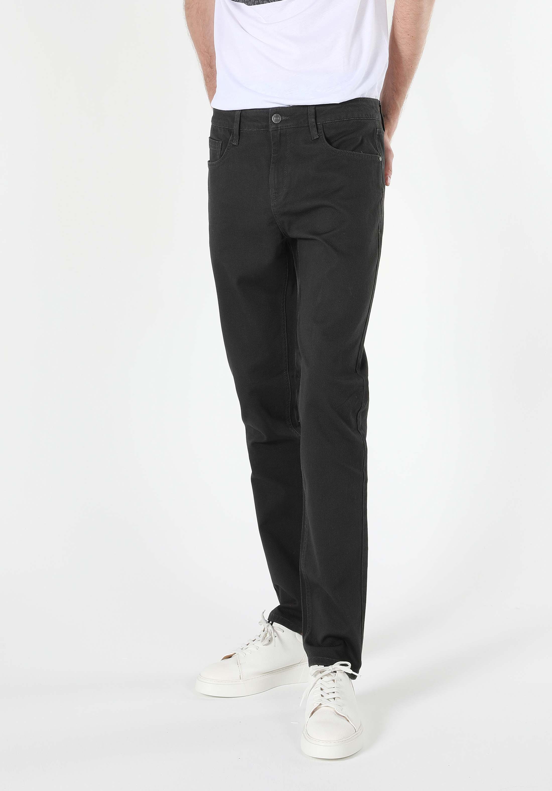 Straight Fit Orta Bel Düz Paça Erkek Yeşil  Pantolon