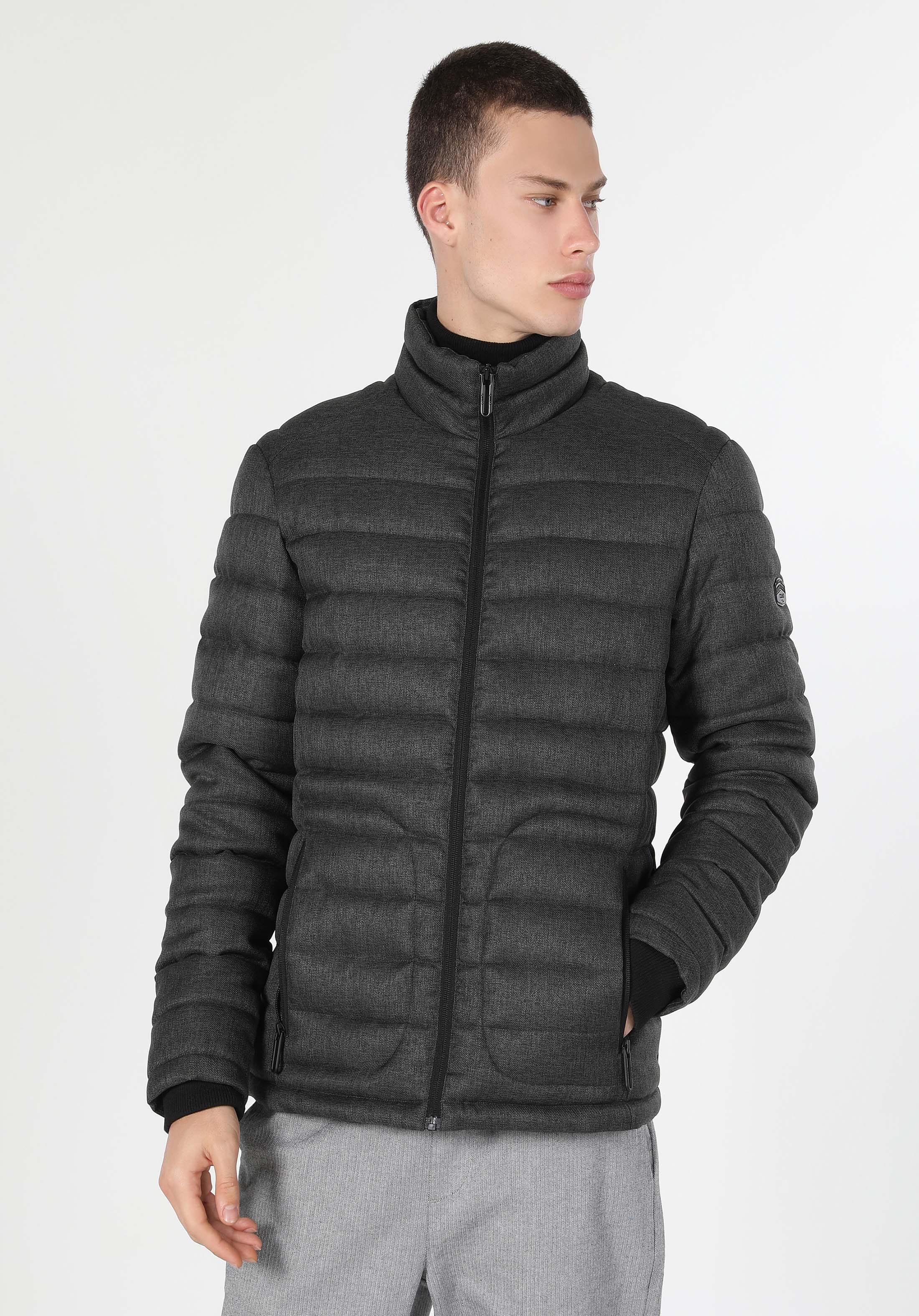 Slim Fit     Erkek Antrasit Mont