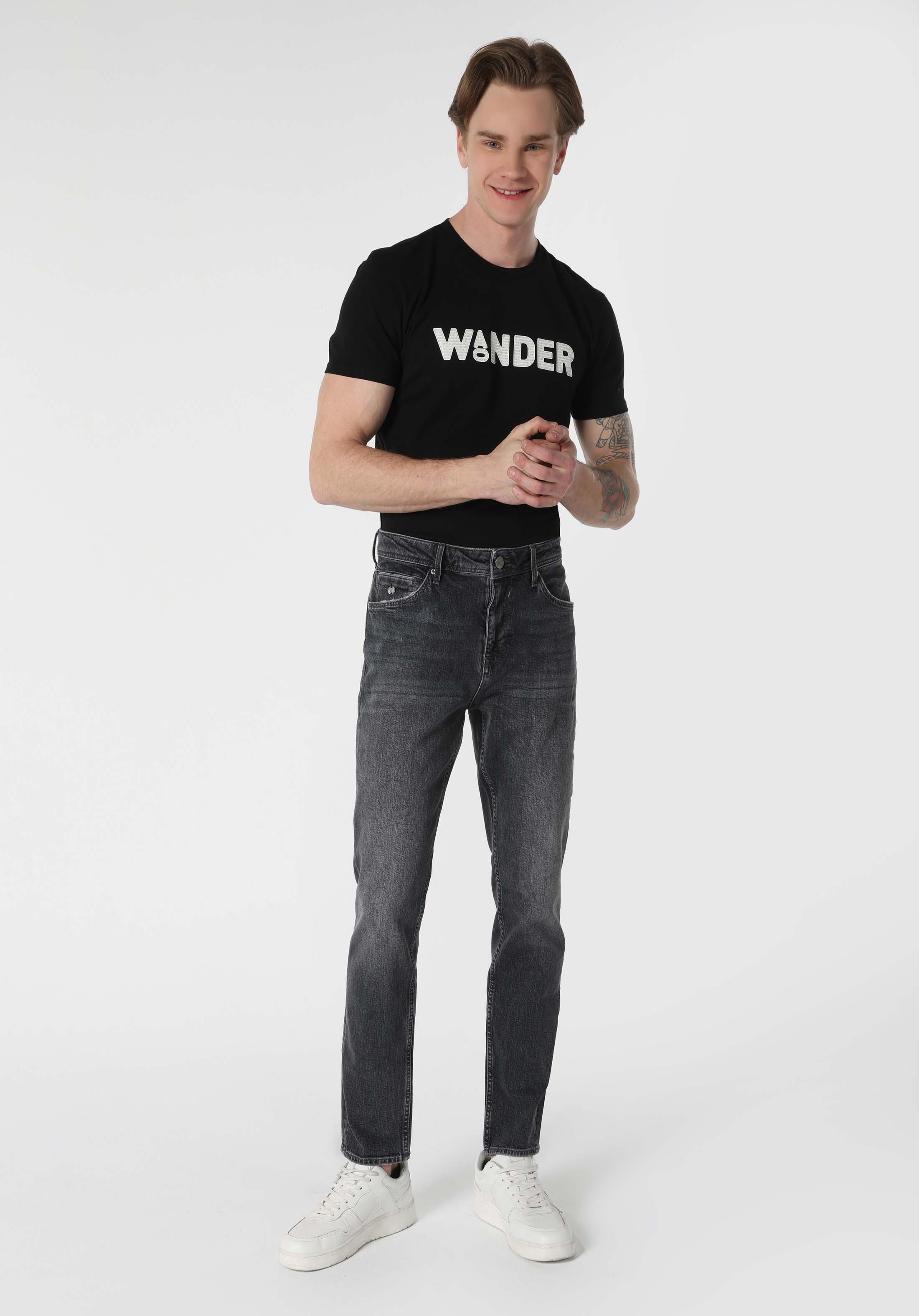 067 Jack Regular Fit Orta Bel Daralan Paça Erkek Siyah Jean Pantolon Cl1063566