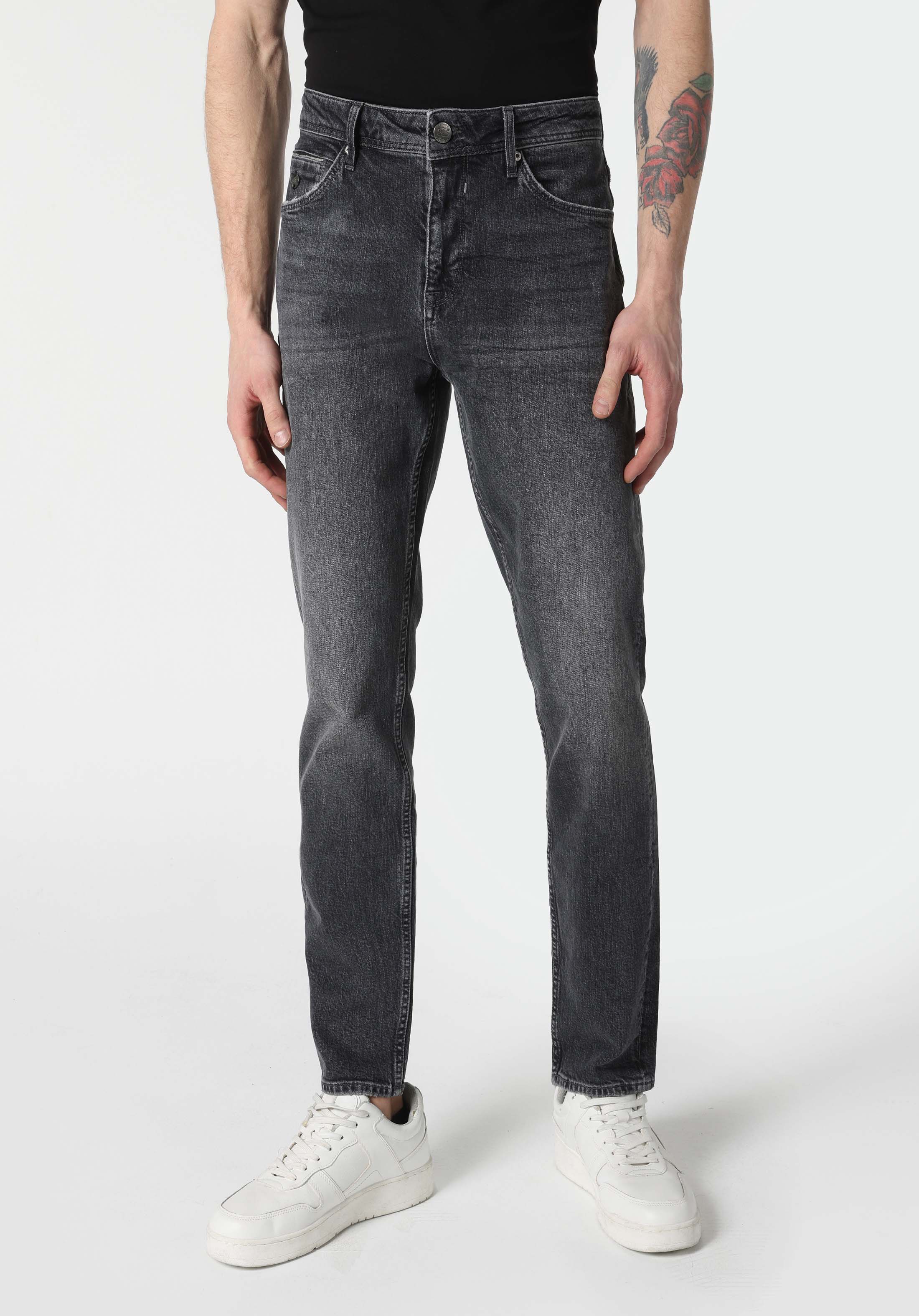 067 Jack Regular Fit Orta Bel Daralan Paça Erkek Siyah Jean Pantolon Cl1063566