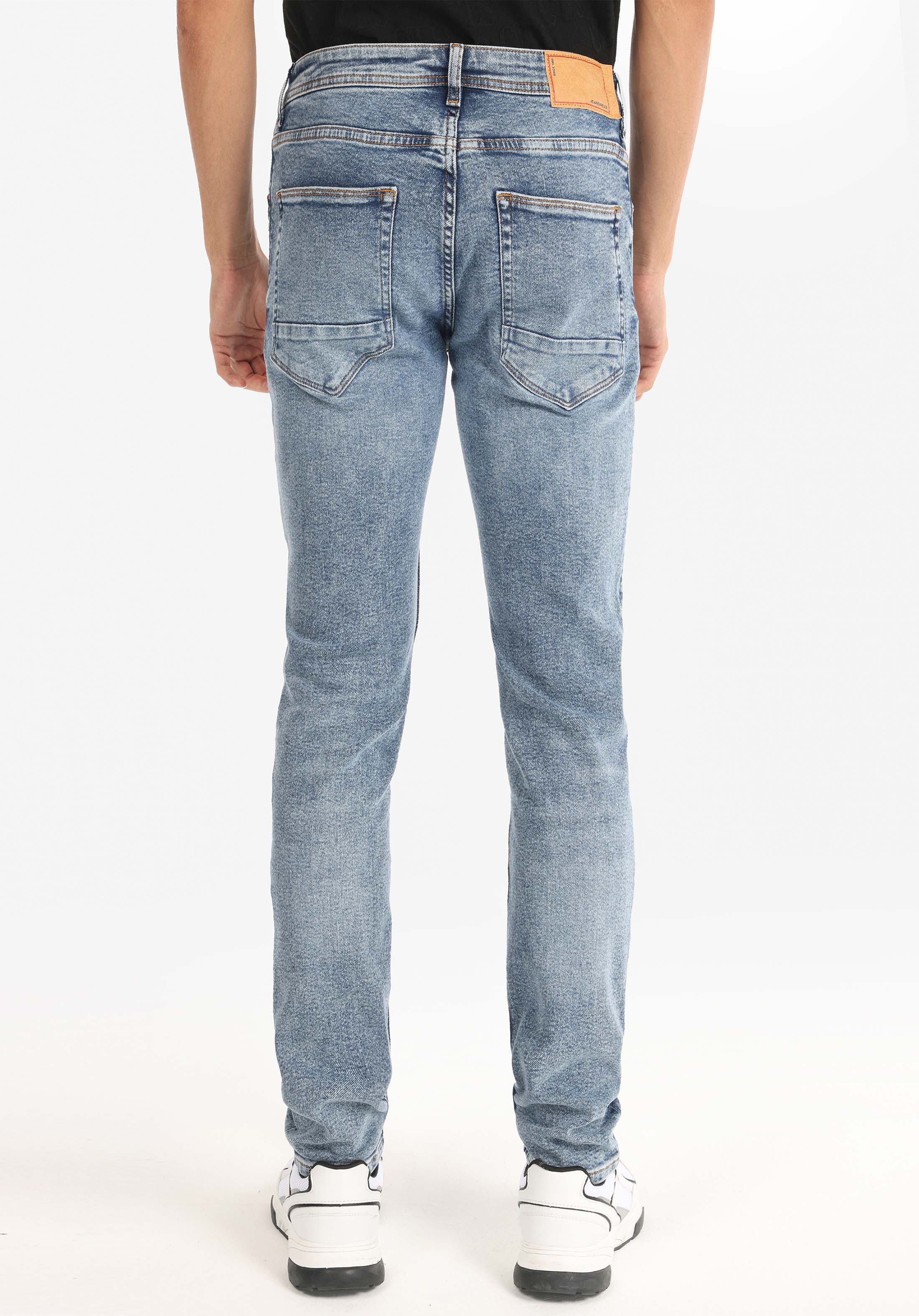 Straight Fit Düşük Bel Düz Paça Erkek Koyu İndigo Jean Pantolon