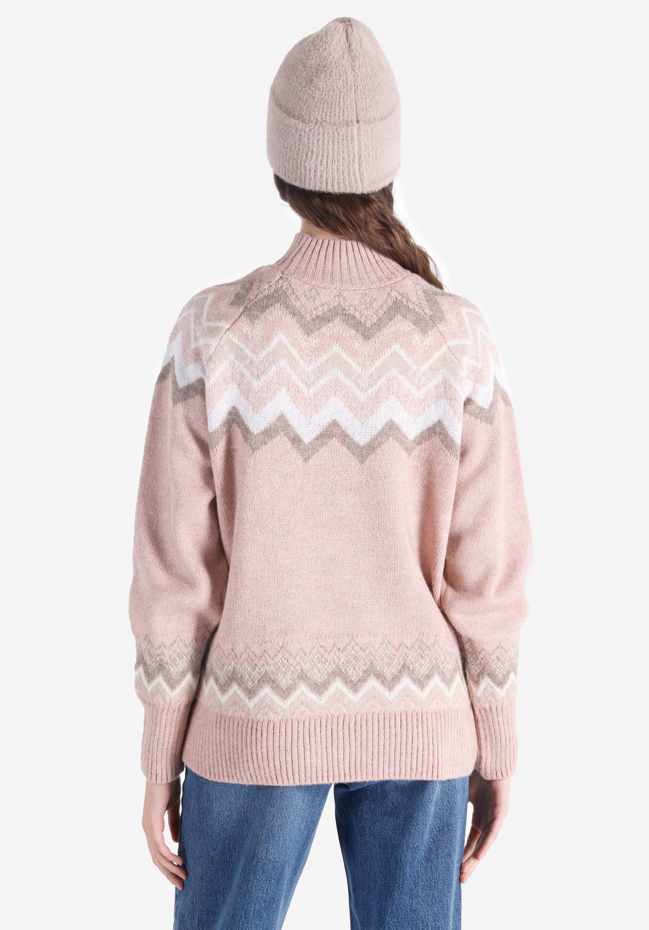 Regular Fit Yarım Balıkçı Yaka Düz Kadın Çok Renkli Kazak