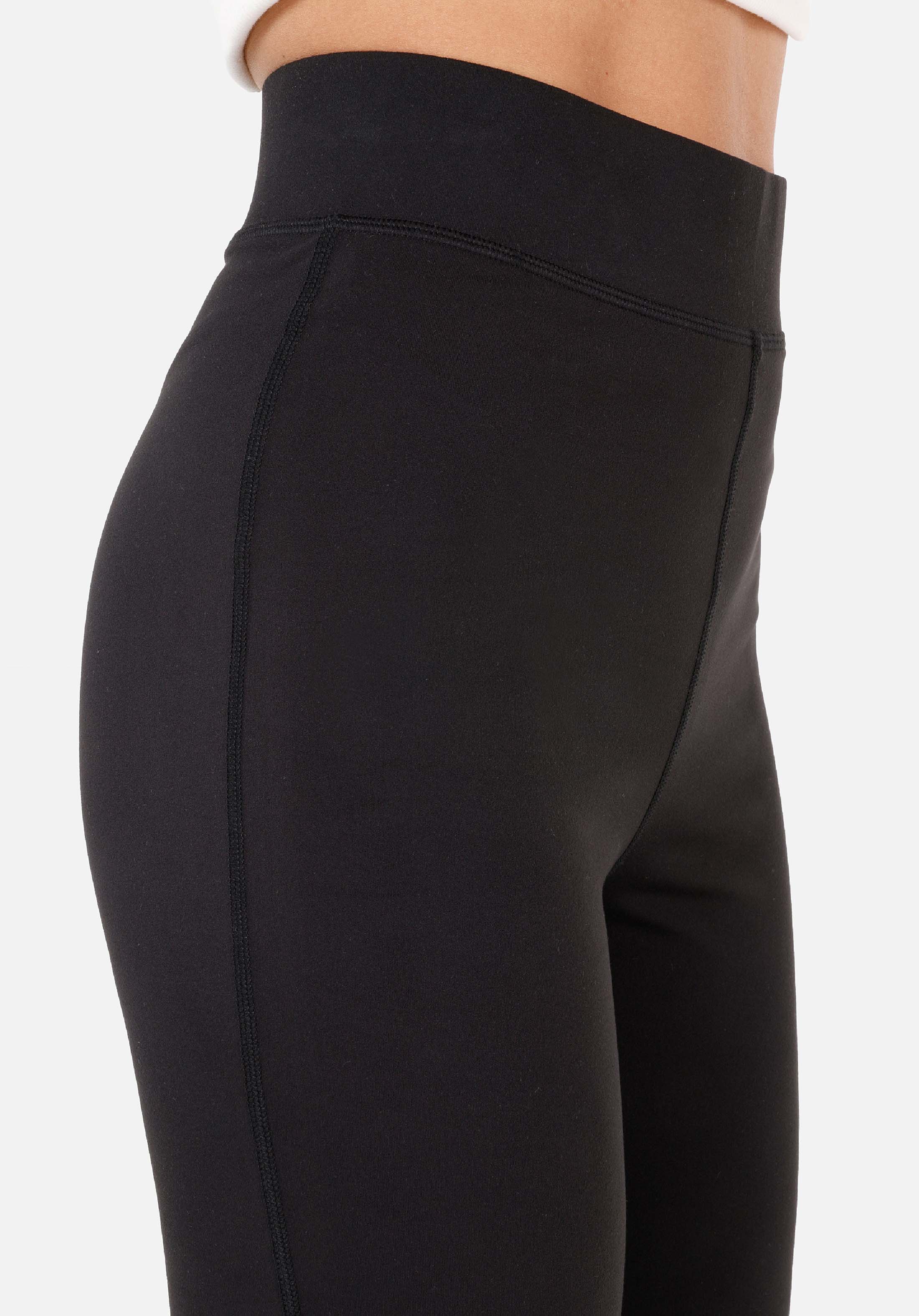 Slim Fit Yüksel Bel  Kadın Siyah Örme Tayt