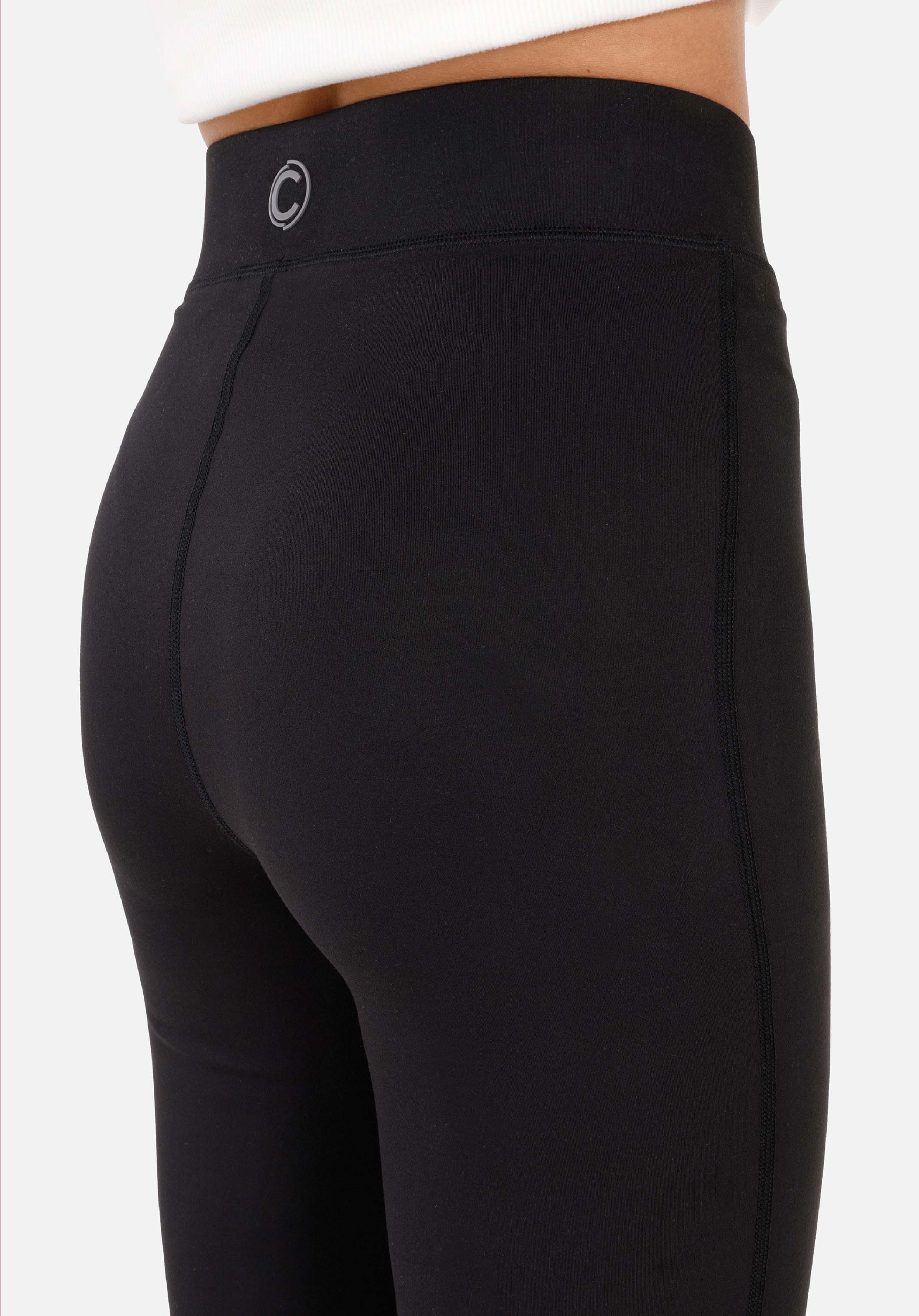 Slim Fit Yüksel Bel  Kadın Siyah Örme Tayt