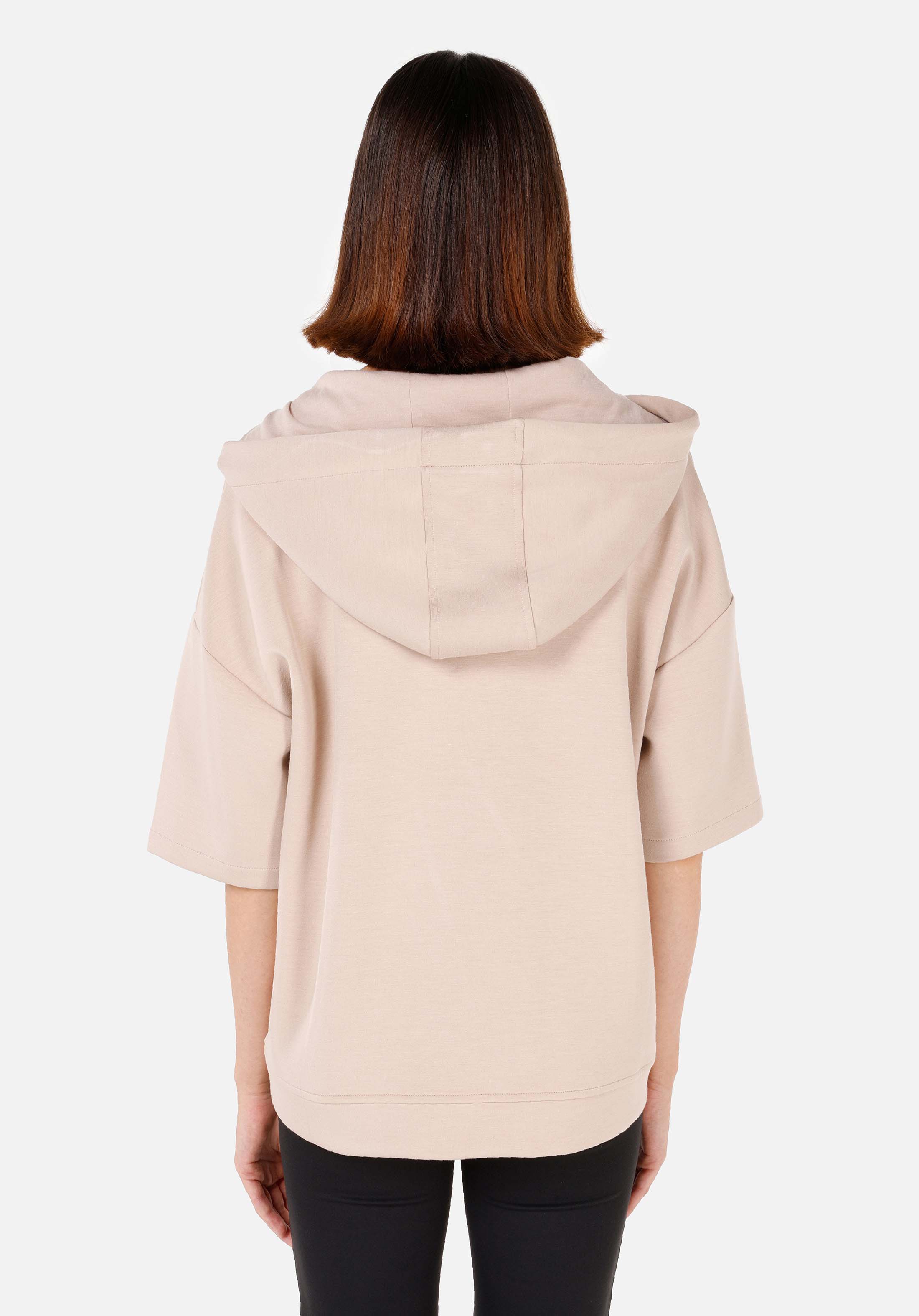Regular Fit Kapüşonlu  Kadın Ekru Sweatshirt