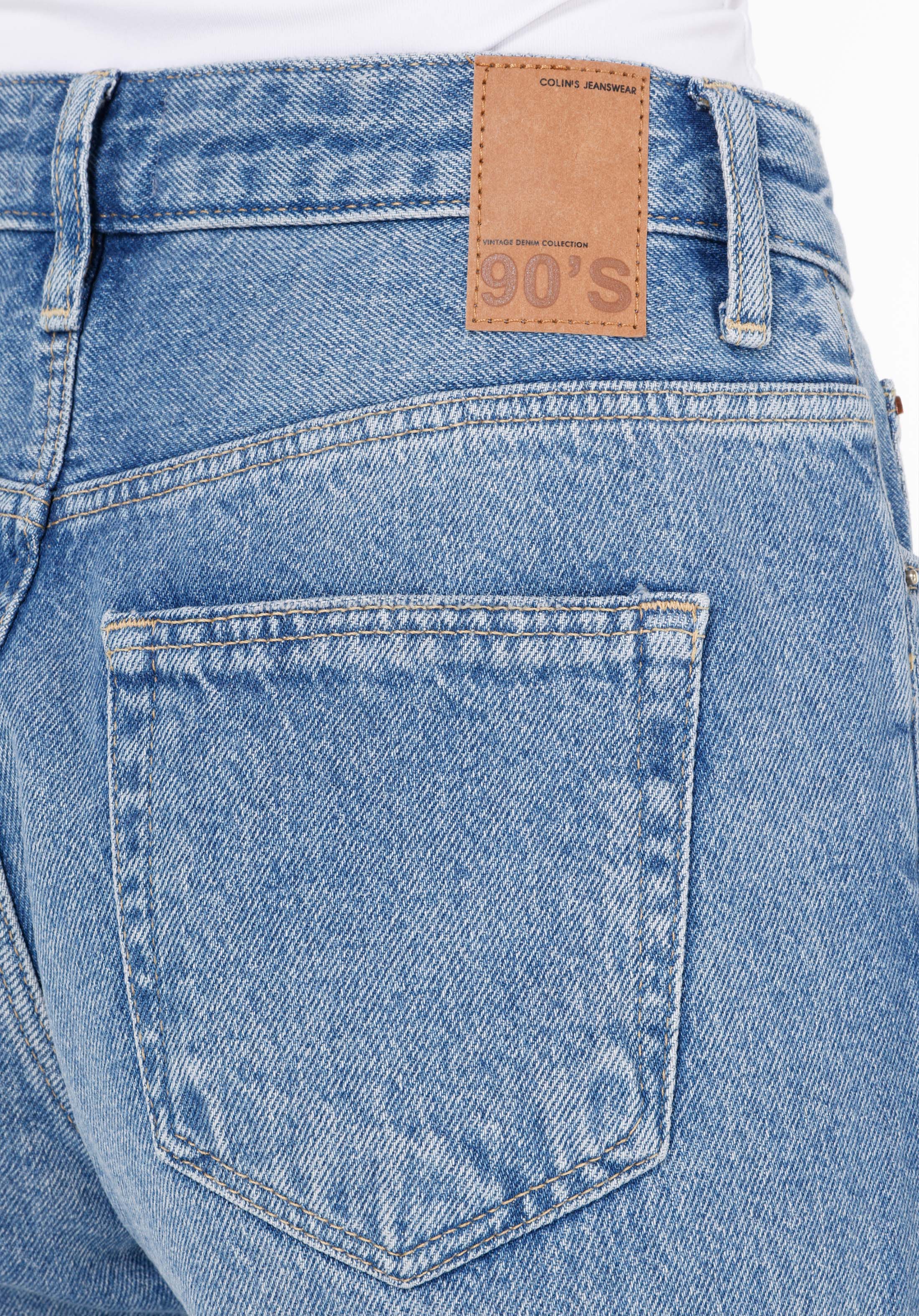 Mom Fit  Daralan Paça Kadın İndigo Jean Pantolon