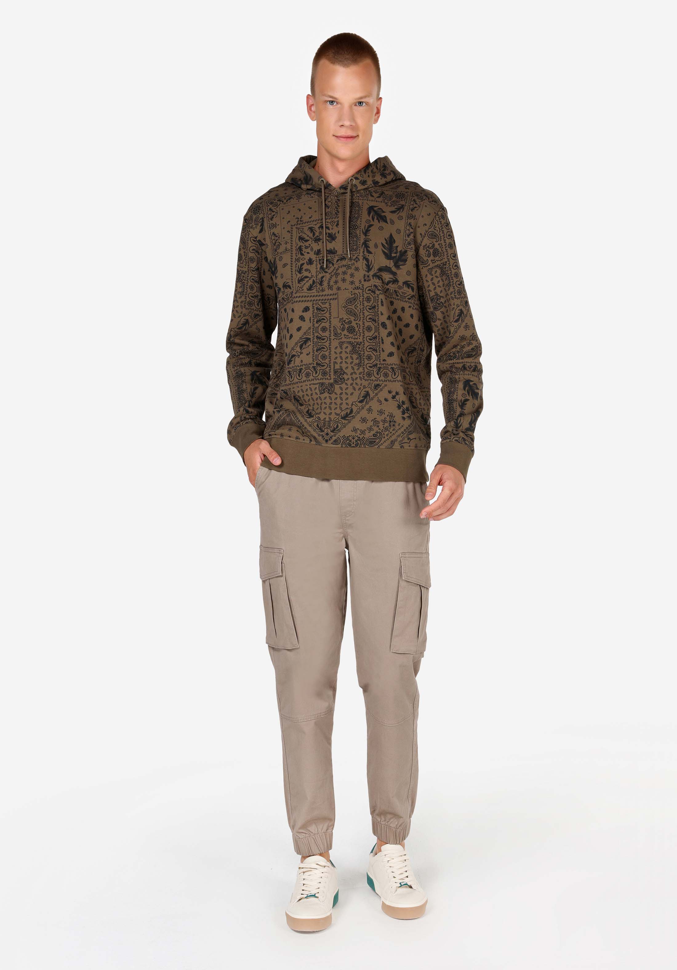 Regular Fit   Erkek Yeşil Sweatshirt