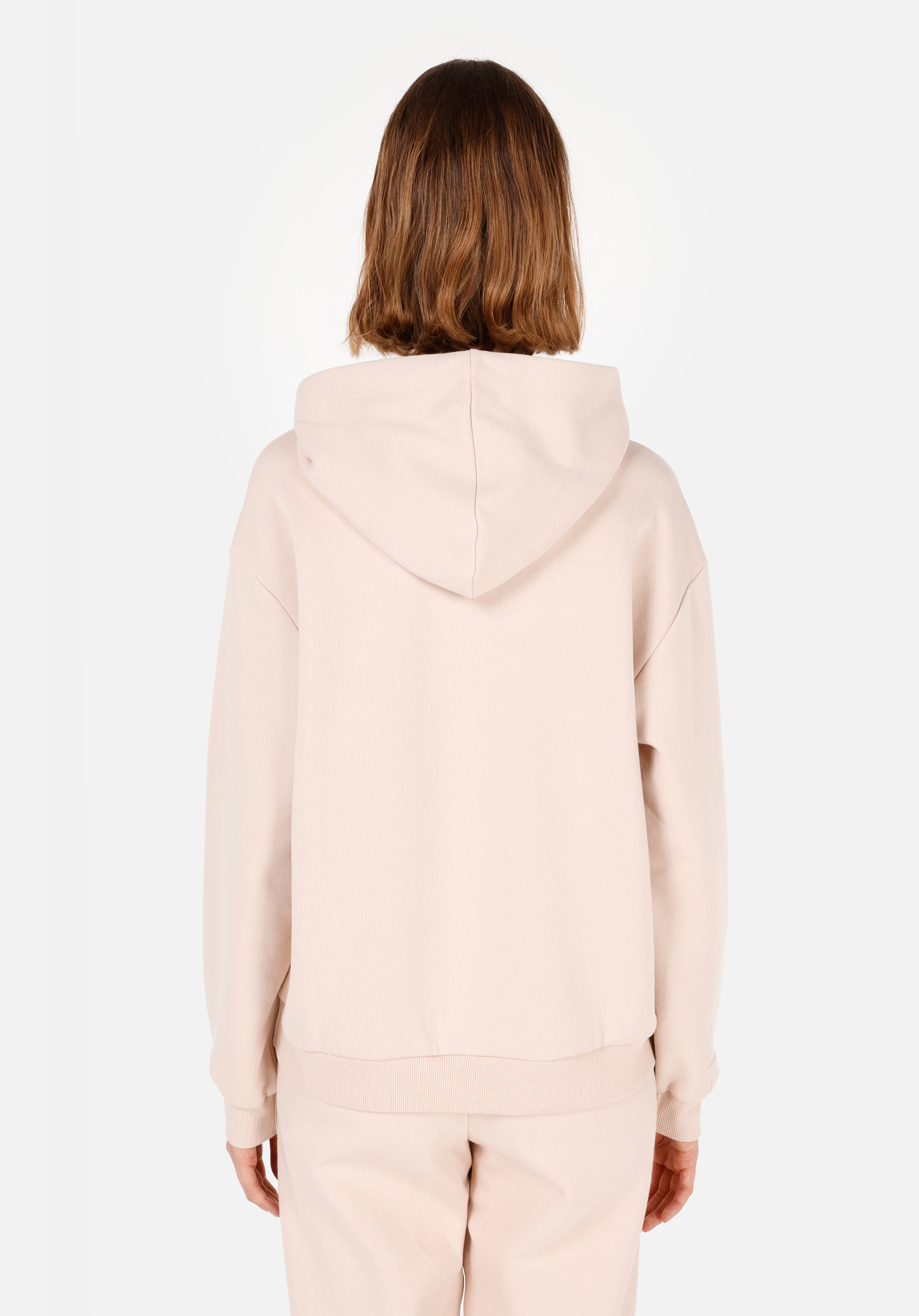 Regular Fit Kapüşonlu Düz Kadın Bej Sweatshirt