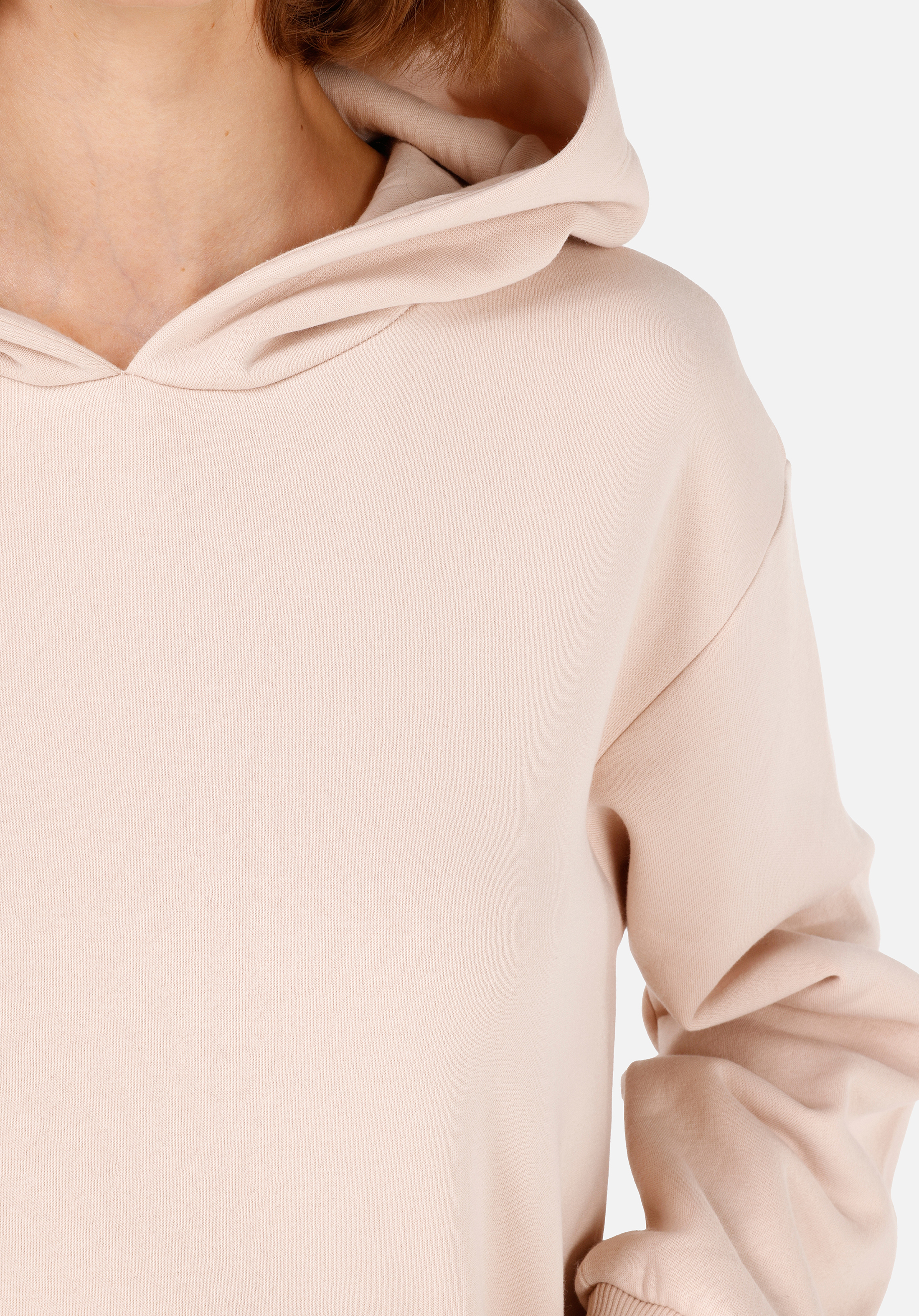 Regular Fit Kapüşonlu Düz Kadın Bej Sweatshirt