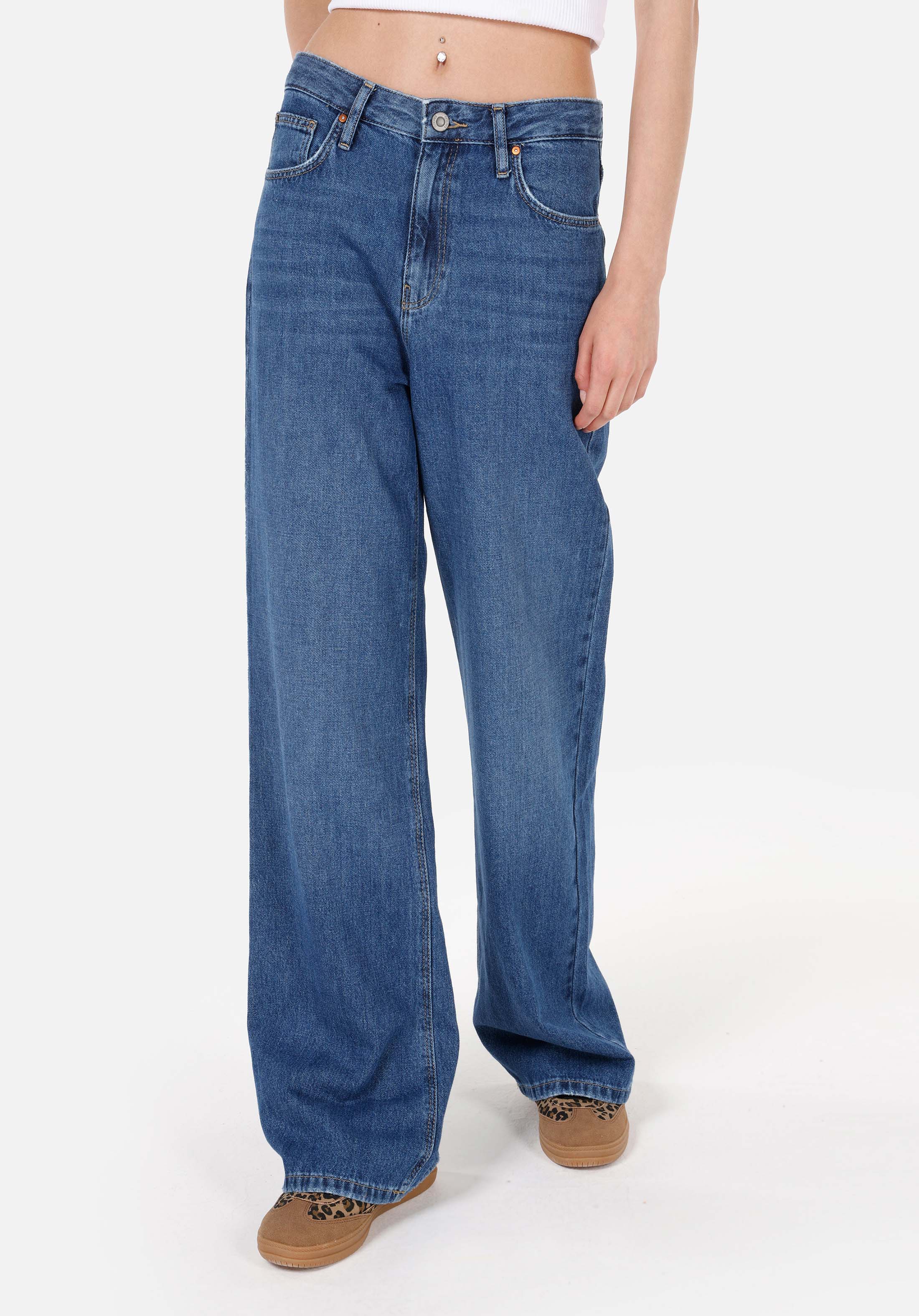 Regular Fit   Kadın İndigo Jean Pantolon