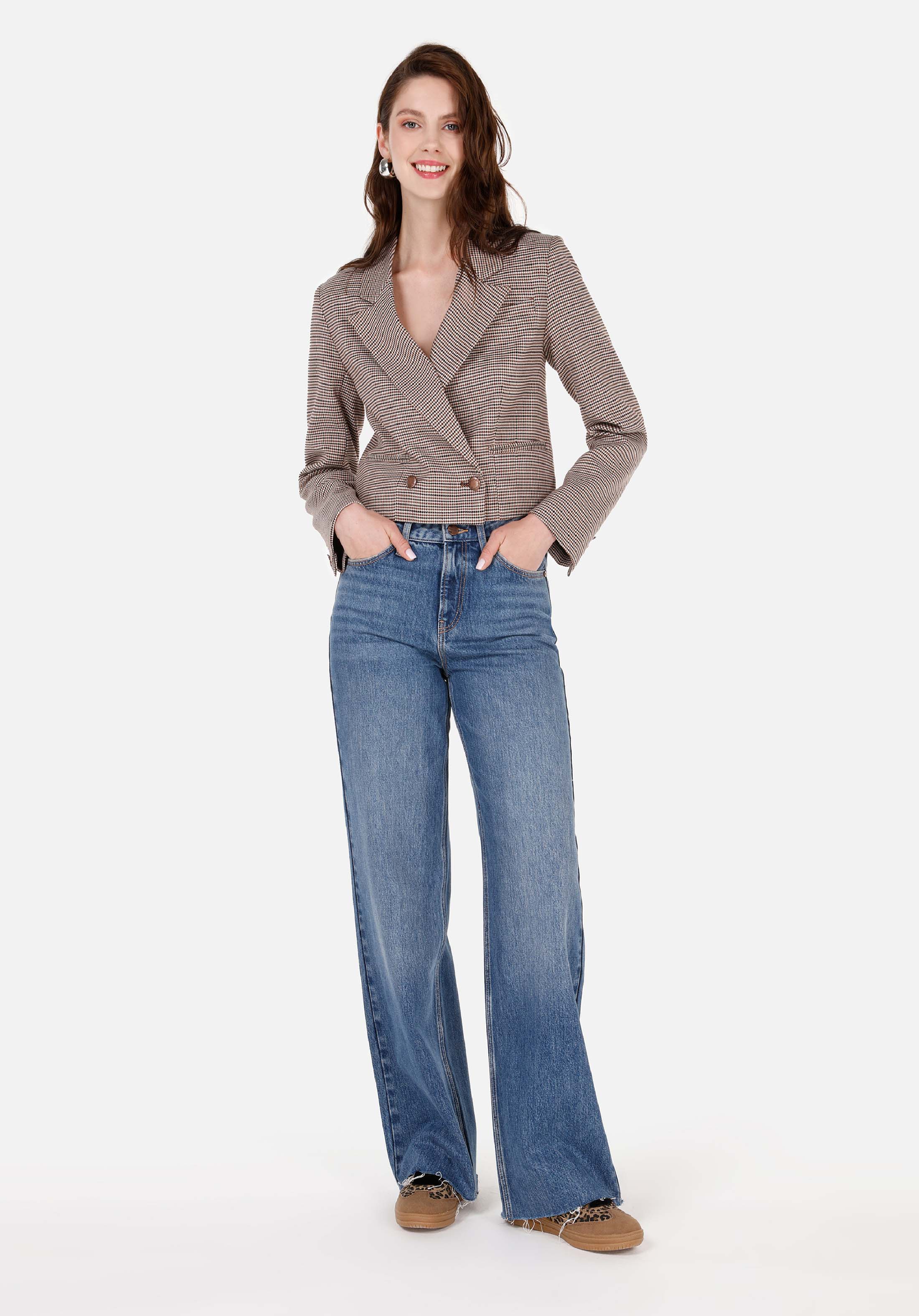Regular Fit   Kadın İndigo Jean Pantolon