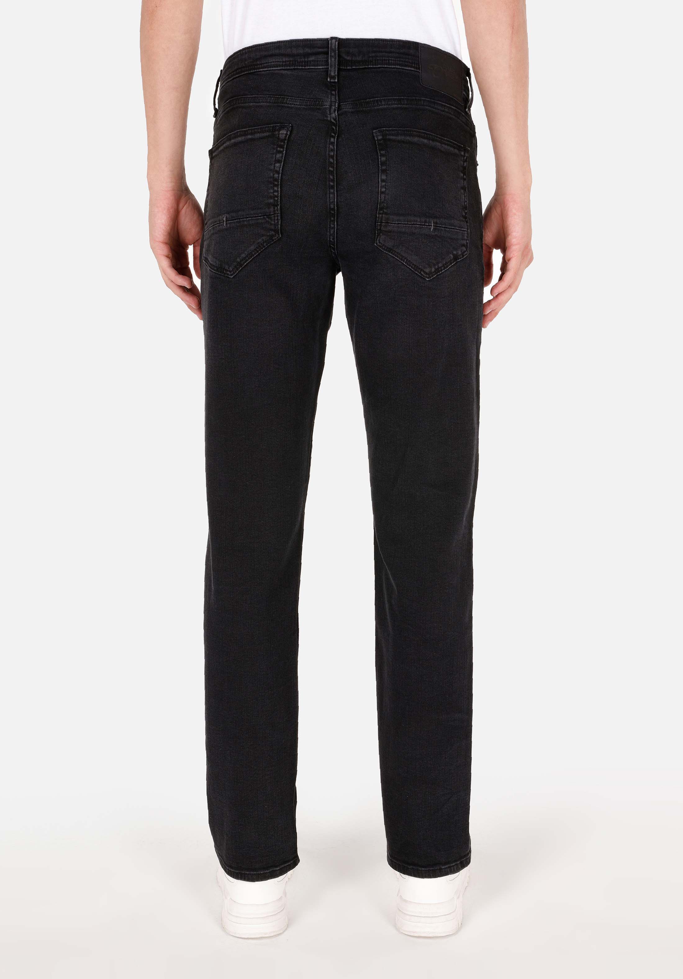 Regular Fit Orta Bel Düz Paça Erkek Lacivert Jean Pantolon