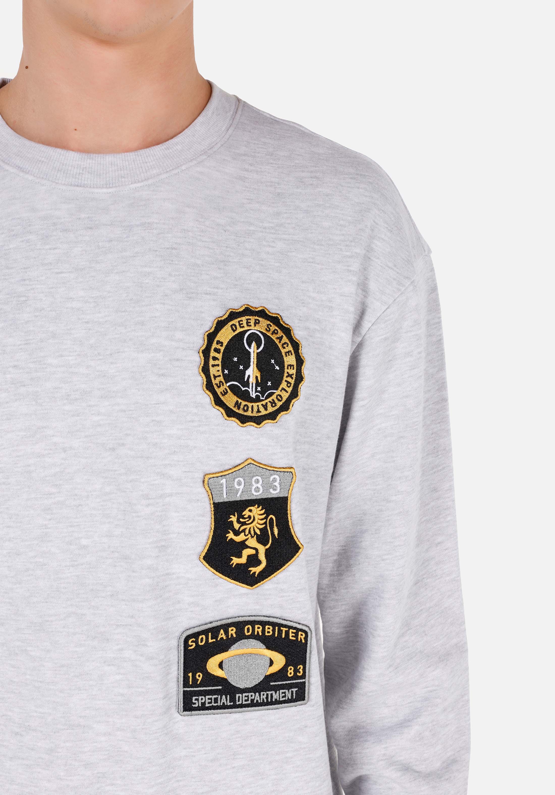 Comfort Fit   Erkek Gri Sweatshirt