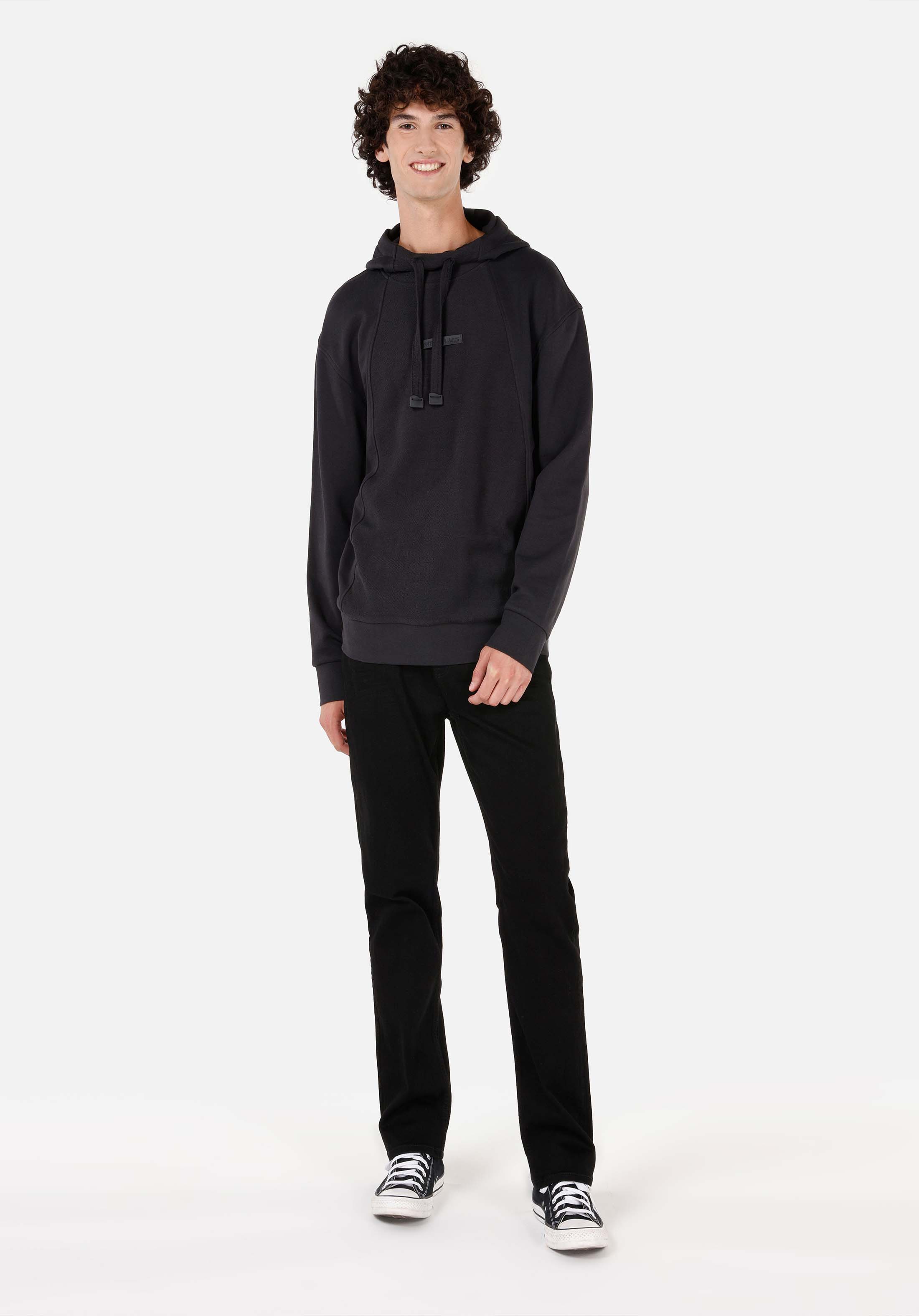 Comfort Fit   Erkek Siyah Sweatshirt
