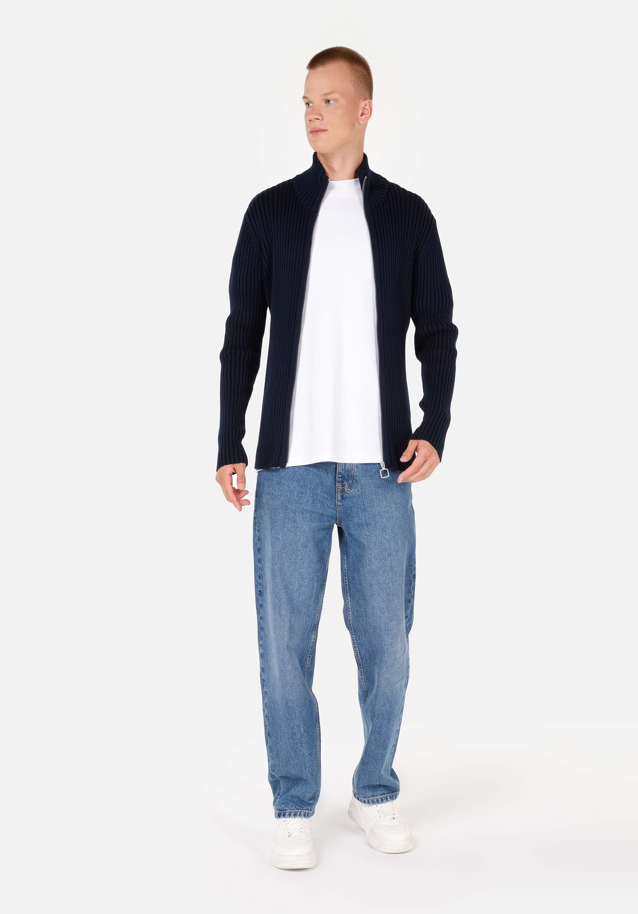Slim Fit   Erkek Lacivert Hırka