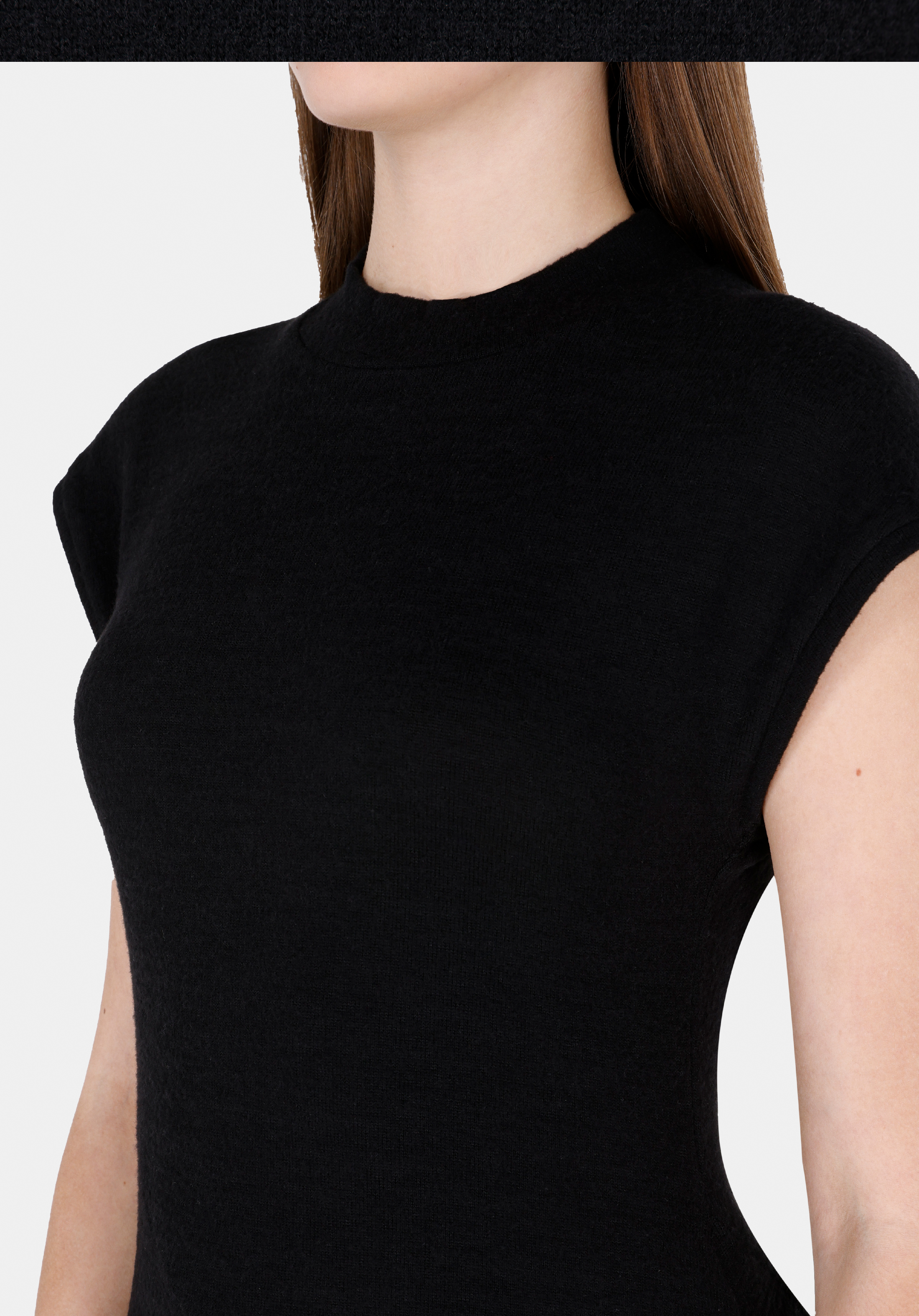 Regular Fit Düz Kadın Siyah Kısa Kol Elbise