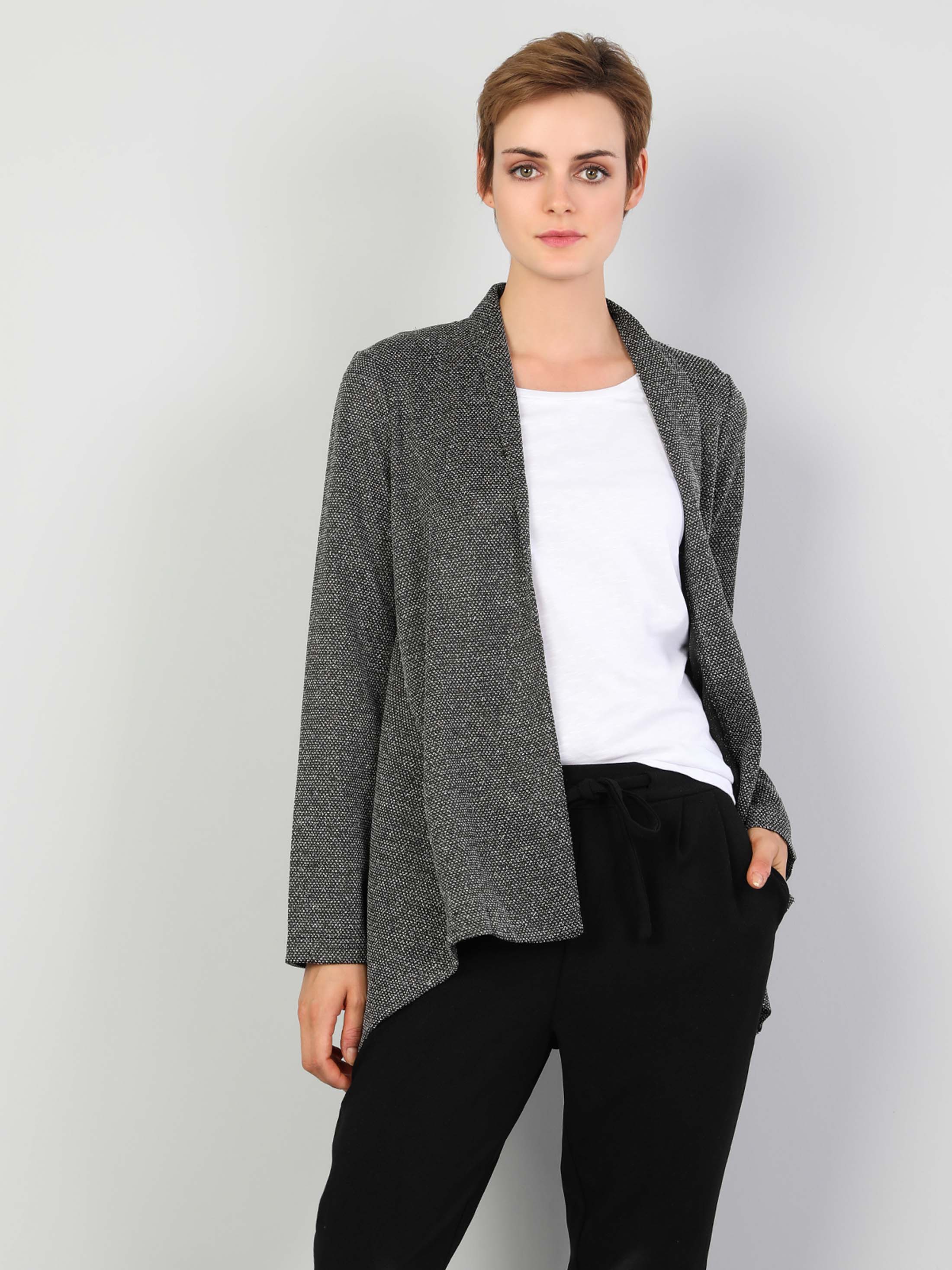 Regular Fit    Kadın Siyah Ceket