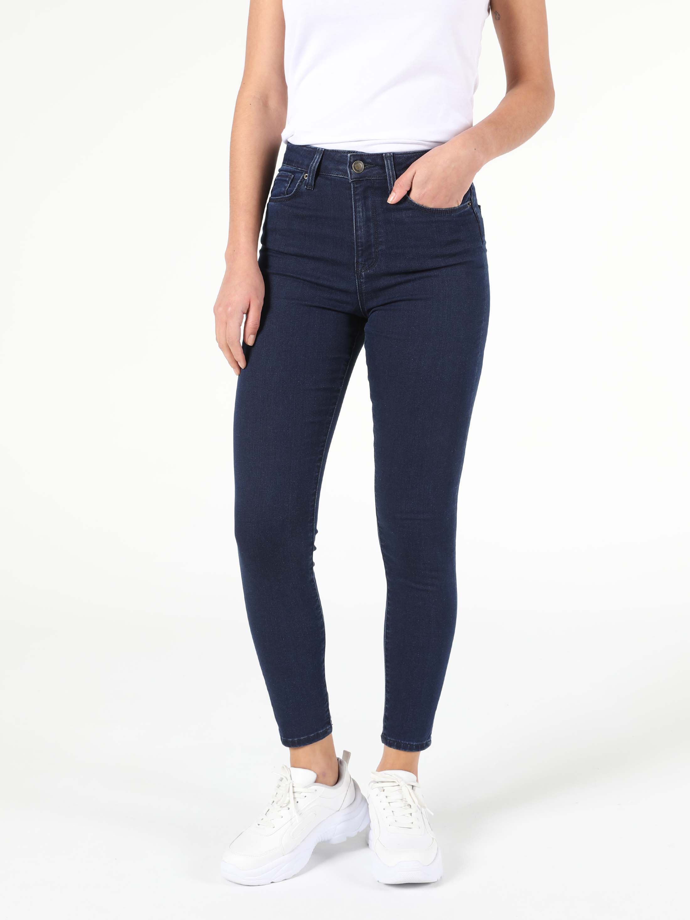Super Slim Fit Yüksel Bel Dar Paça Kadın Denim Jean Pantolon
