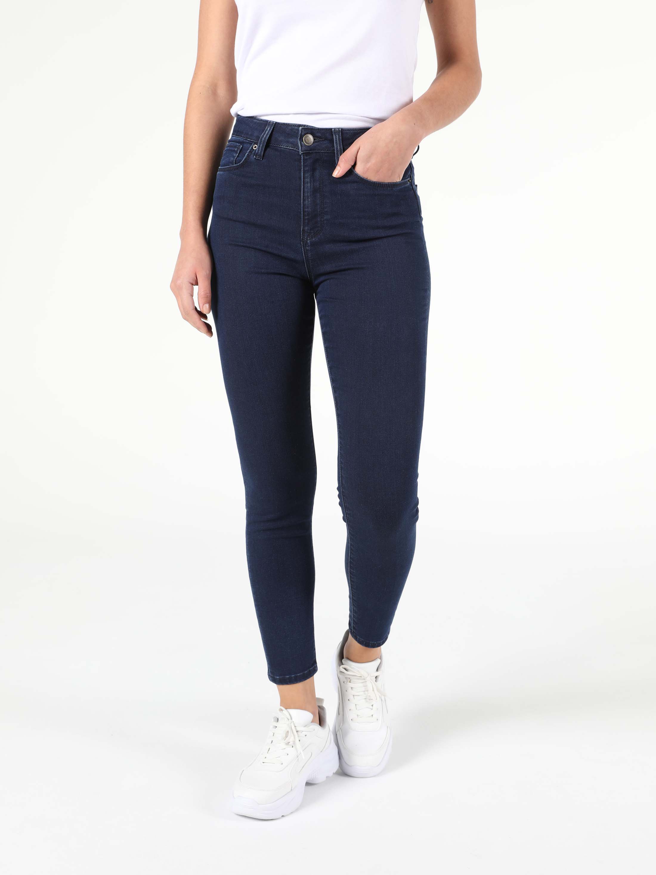 Super Slim Fit Yüksel Bel Dar Paça Kadın Denim Jean Pantolon