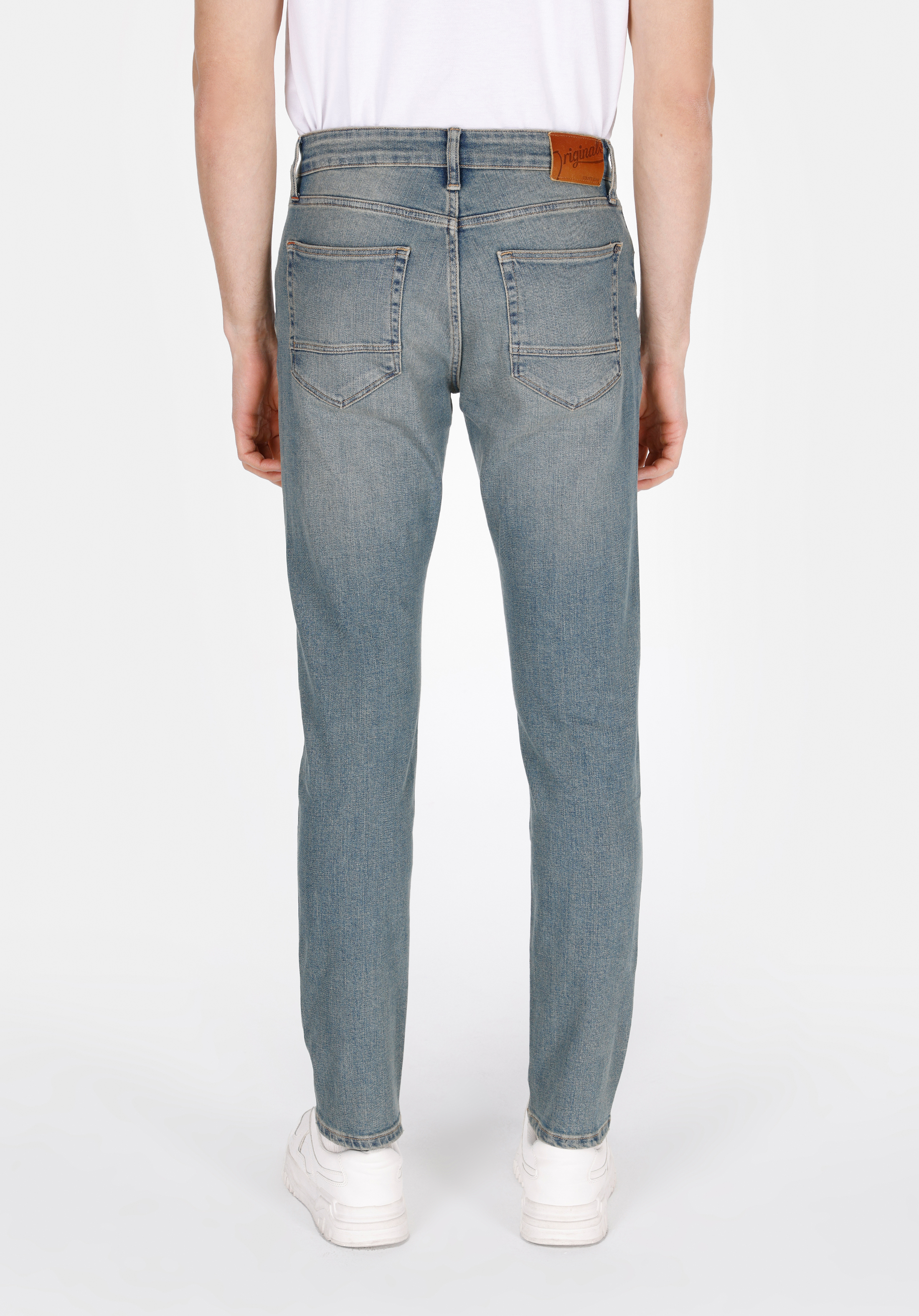 Slim Fit Düşük Bel Dar Paça Erkek İndigo Jean Pantolon