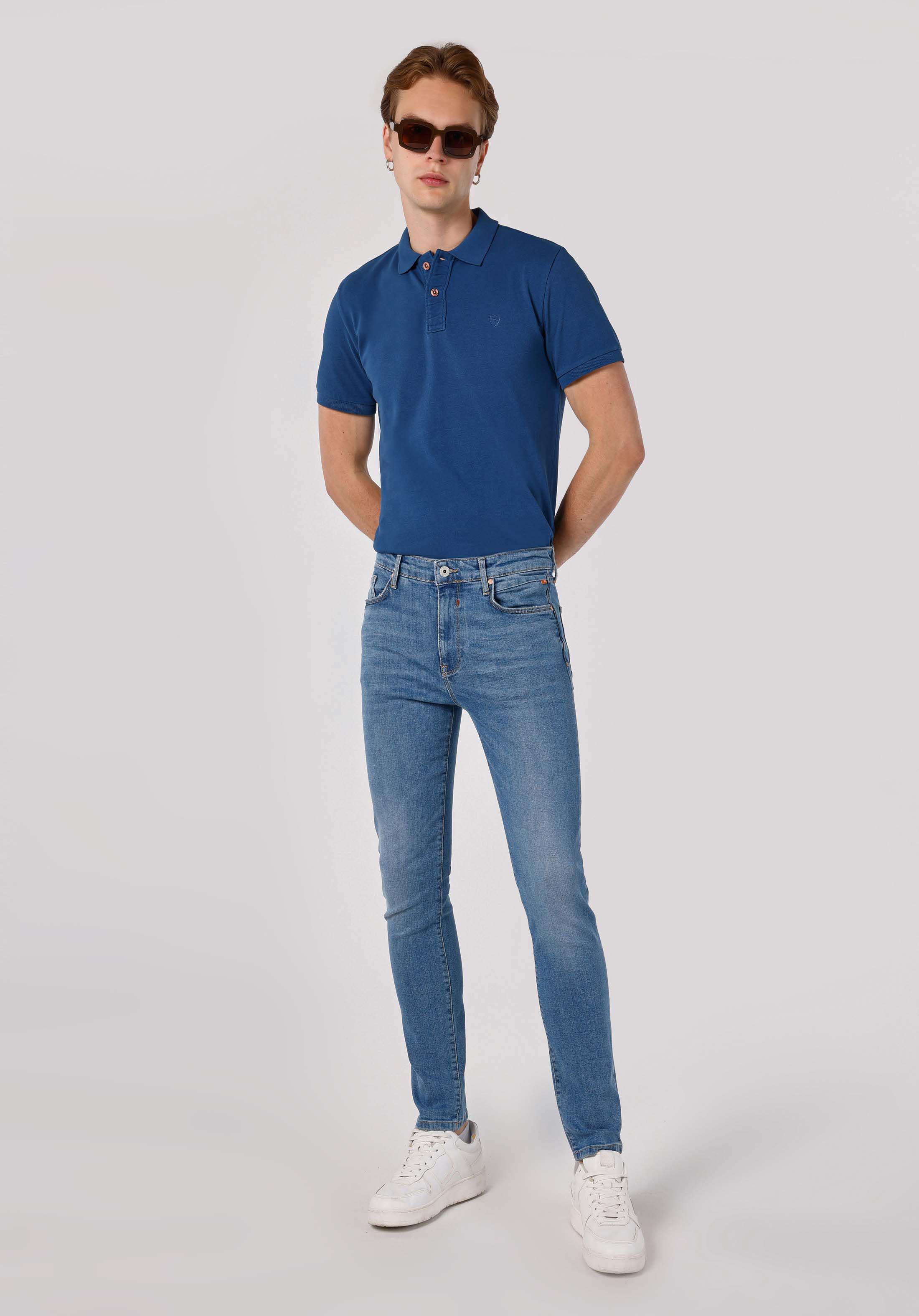 Skinny Fit   Erkek İndigo Jean Pantolon