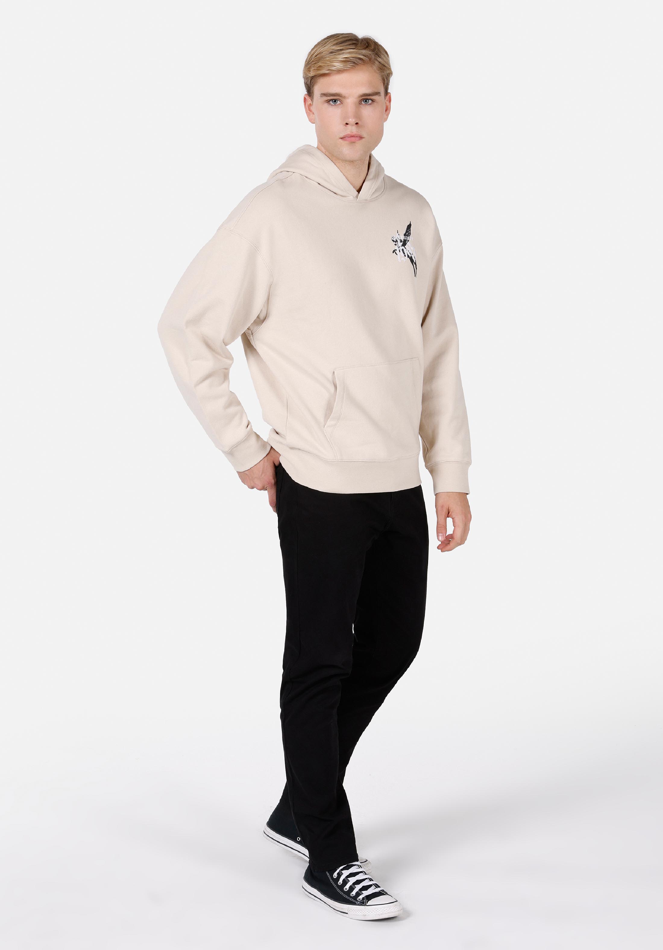 Comfort Fit   Erkek Bej Sweatshirt