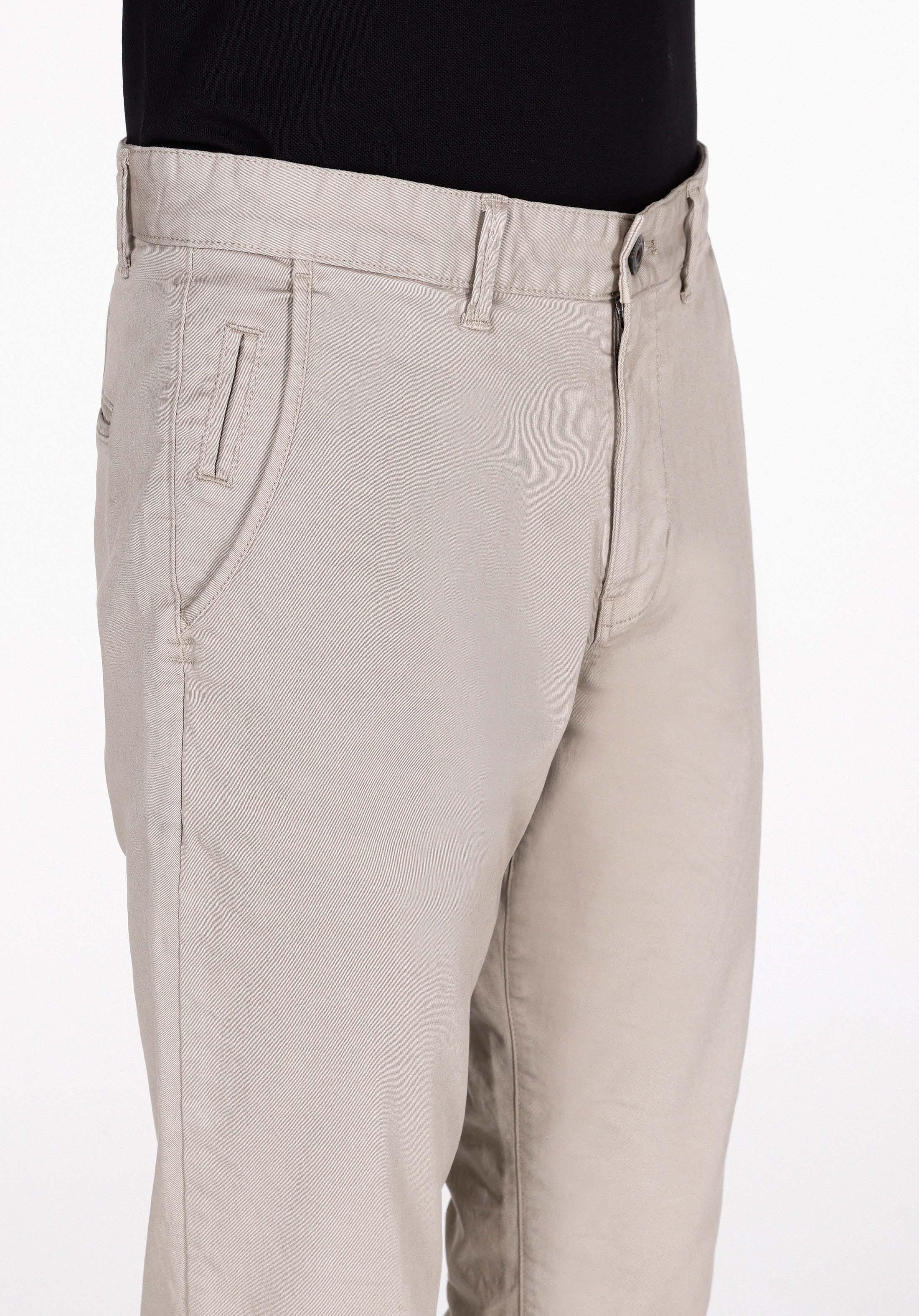 Slim Fit Orta Bel Düz Paça Erkek Bej  Pantolon