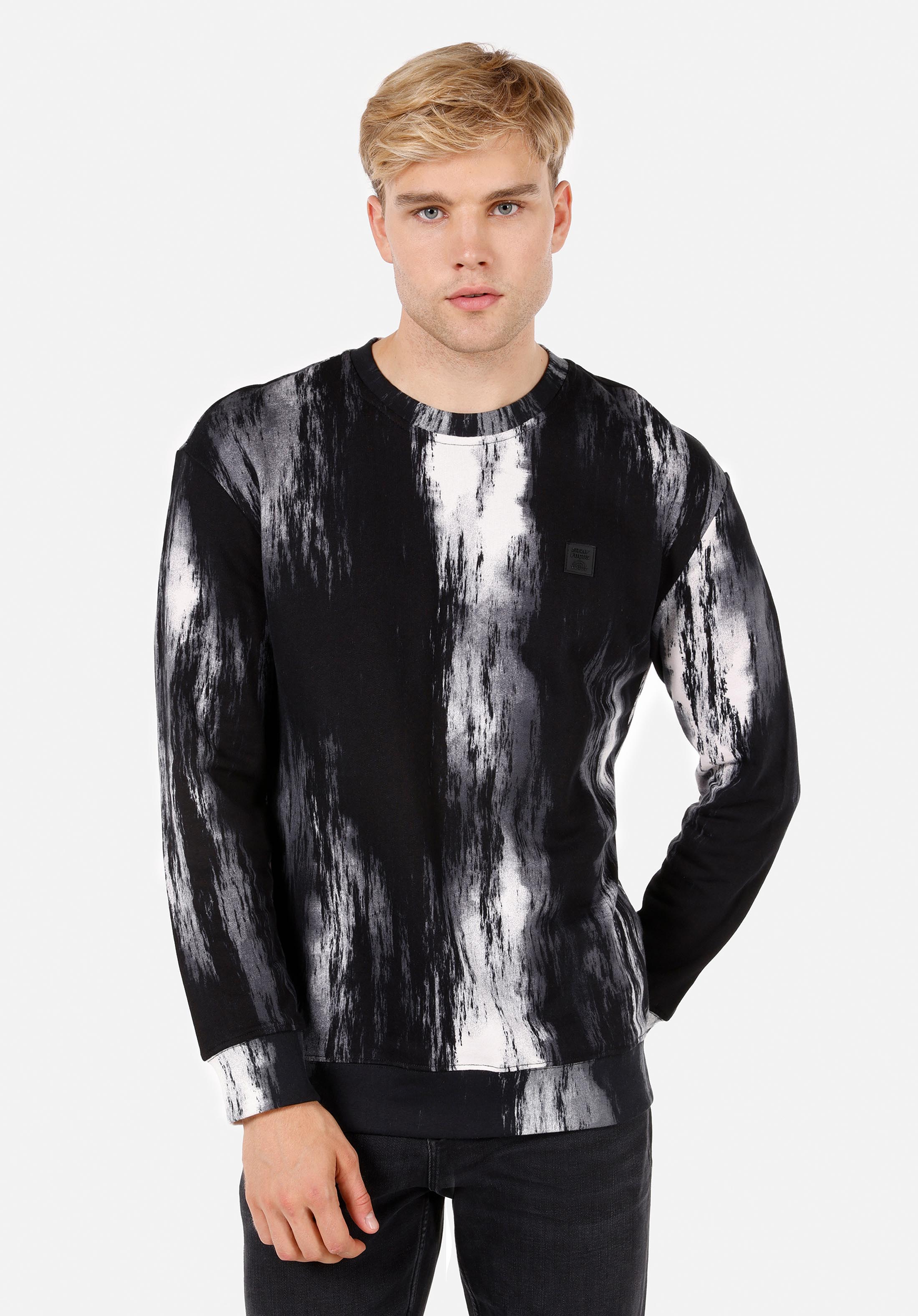 Comfort Fit   Erkek Siyah Sweatshirt