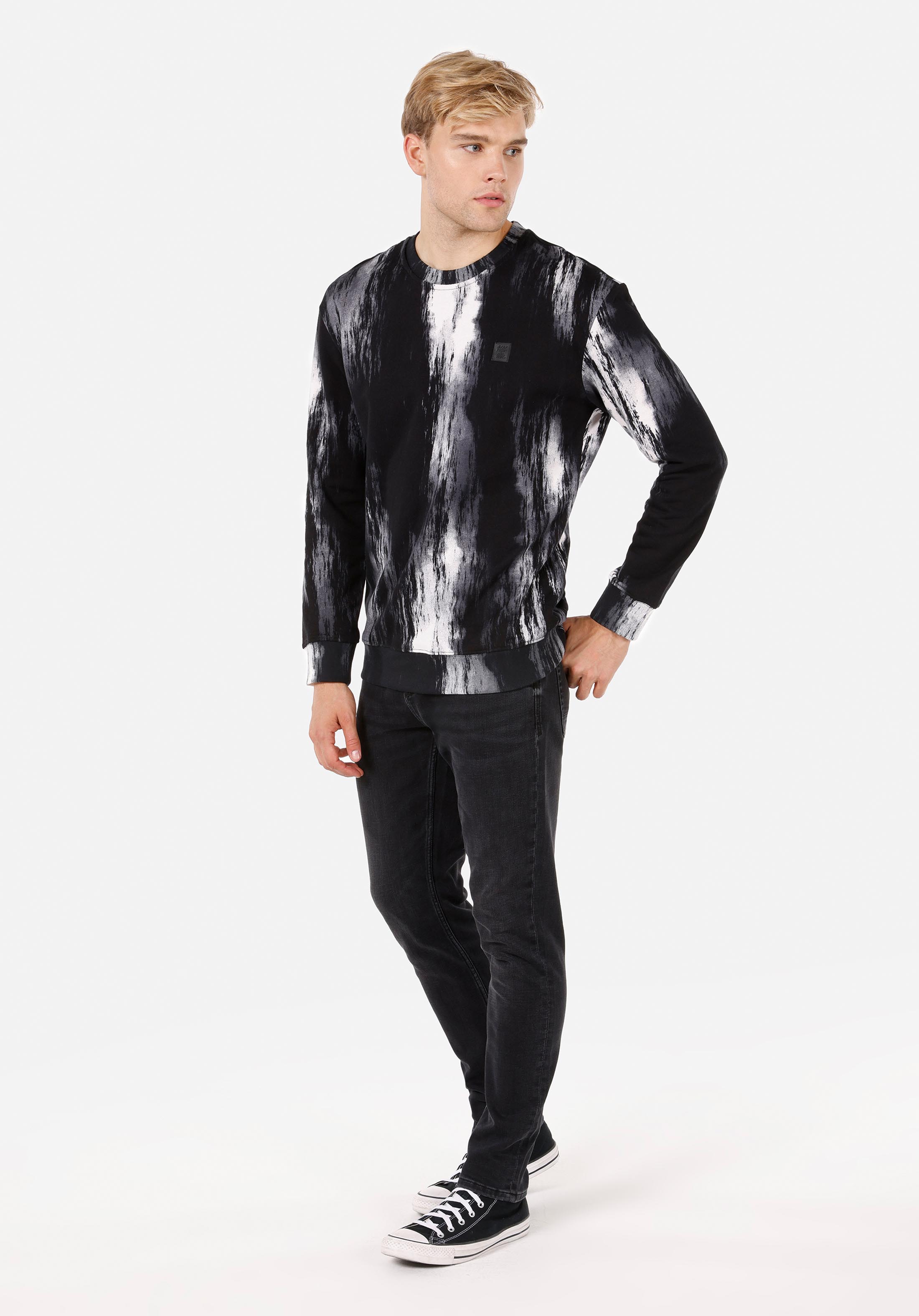 Comfort Fit   Erkek Siyah Sweatshirt