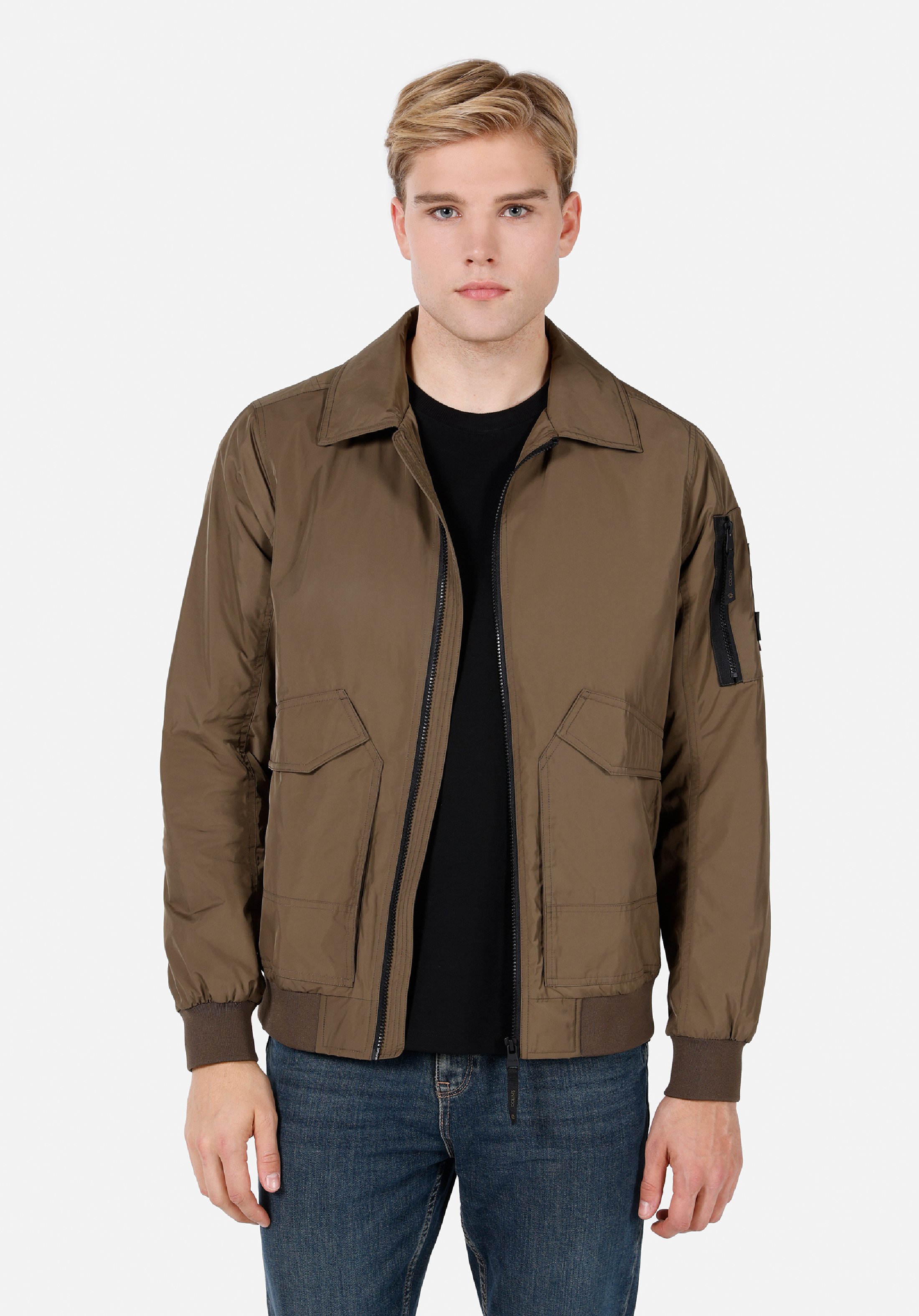 Regular Fit     Erkek Yeşil Mont