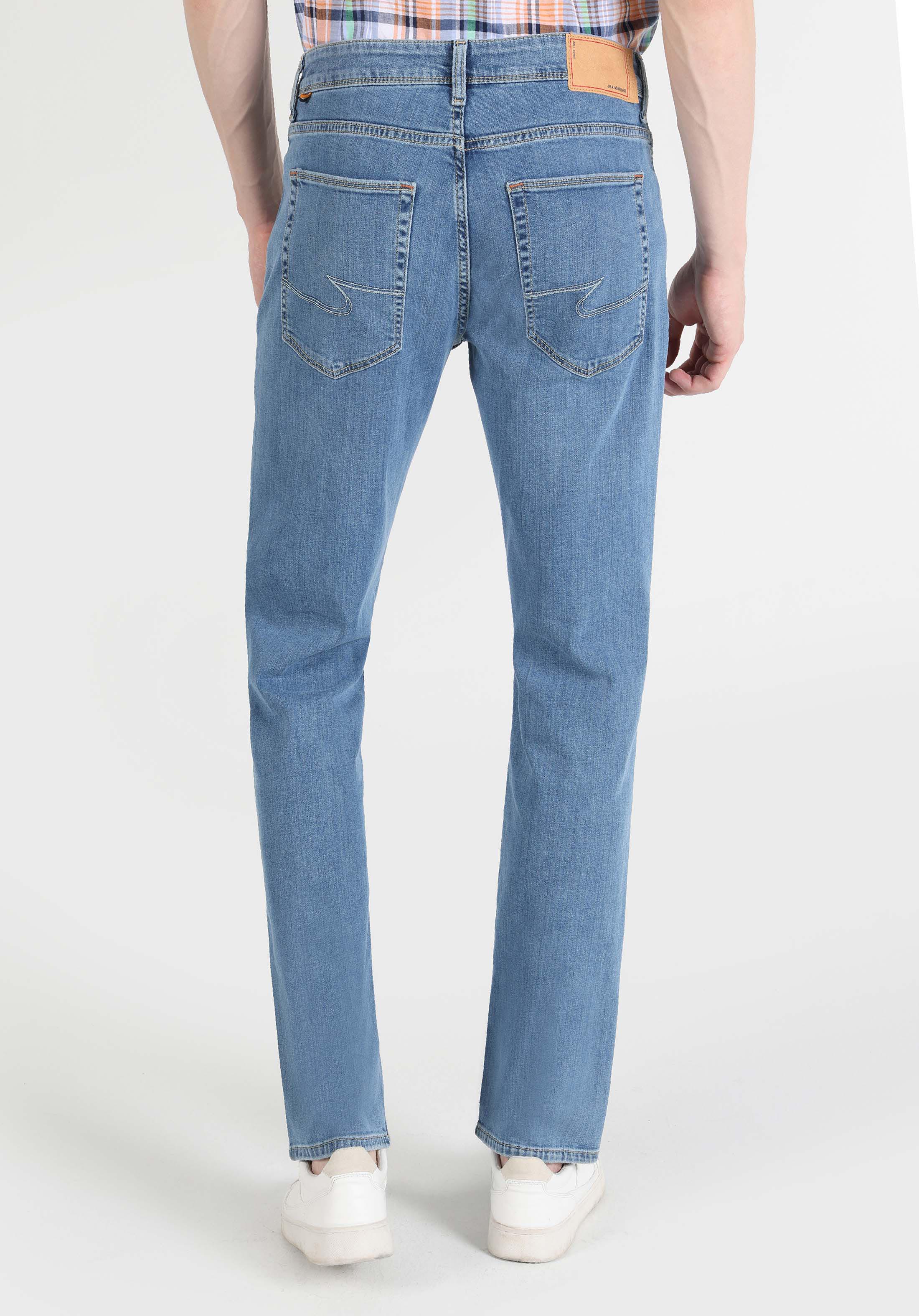 Regular Fit Orta Bel Düz Paça Erkek İndigo Jean Pantolon