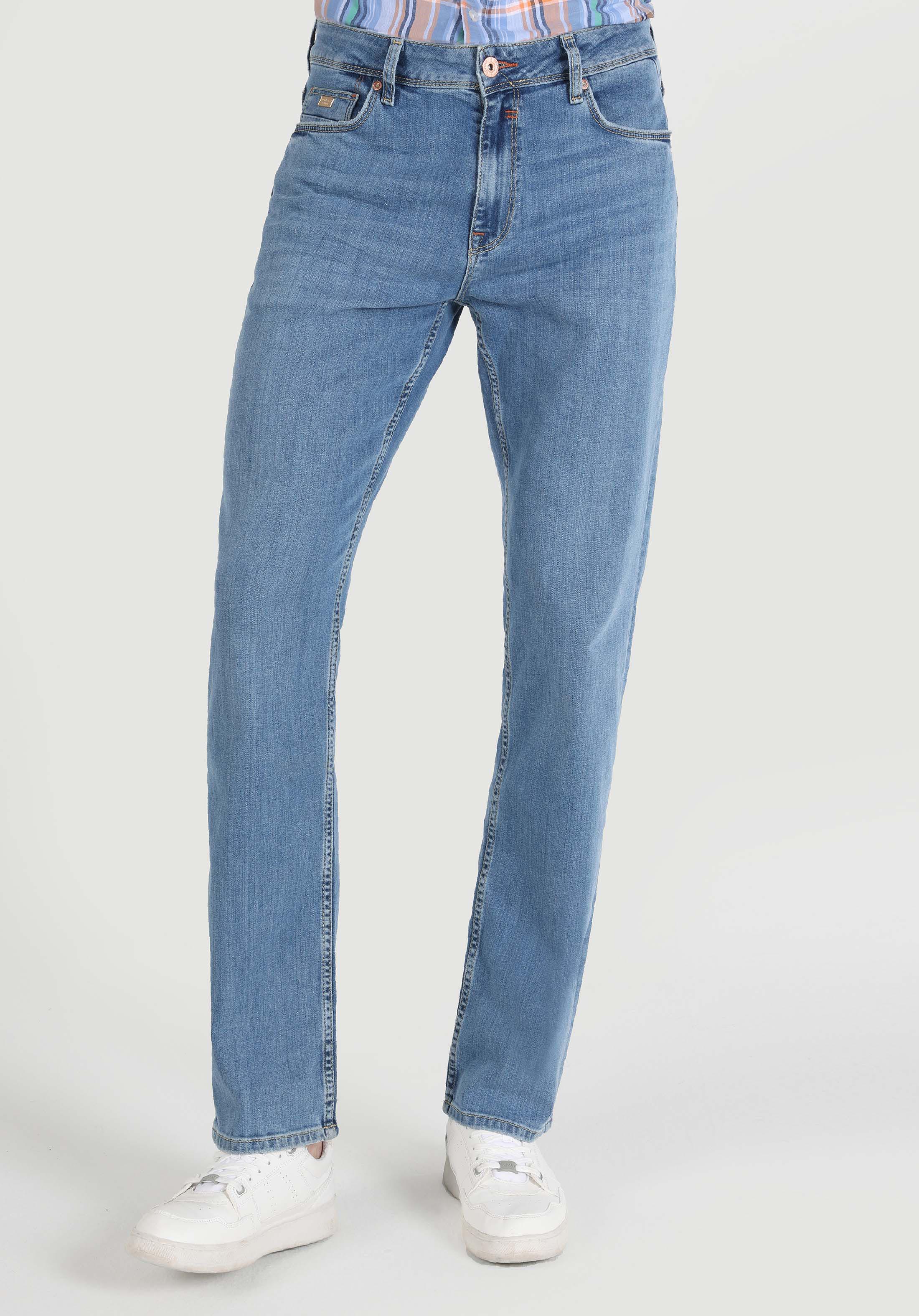 Regular Fit Orta Bel Düz Paça Erkek İndigo Jean Pantolon