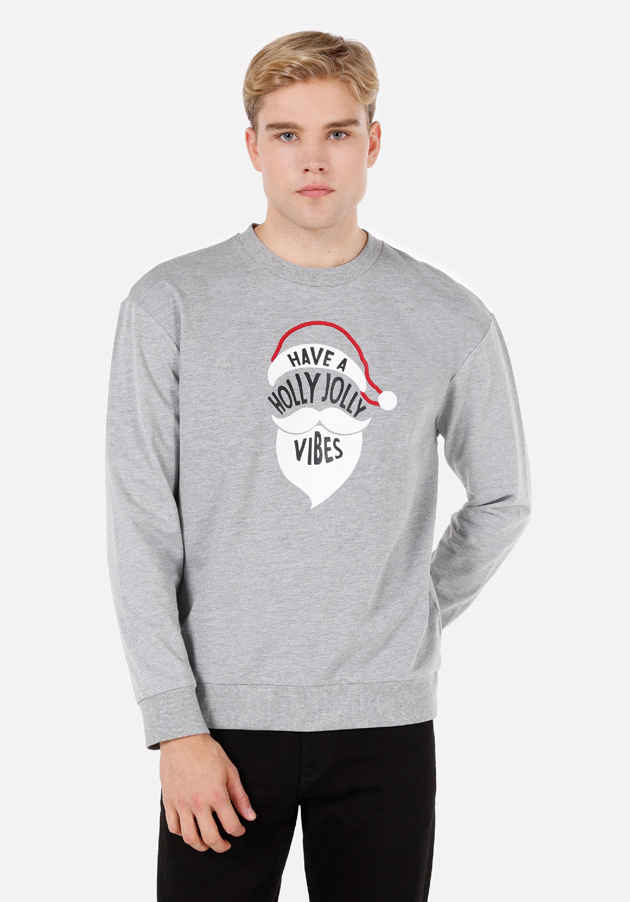 Comfort Fit   Erkek Gri Sweatshirt