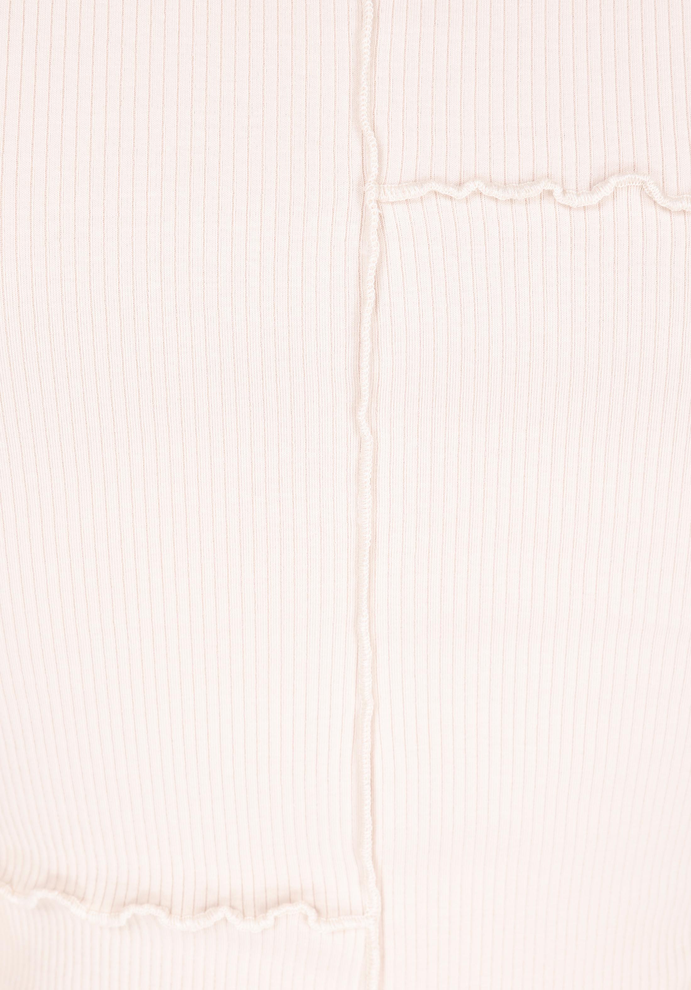 Slim Fit Yuvarlak Yaka Düz Kadın Ekru Uzun Kol Tişört