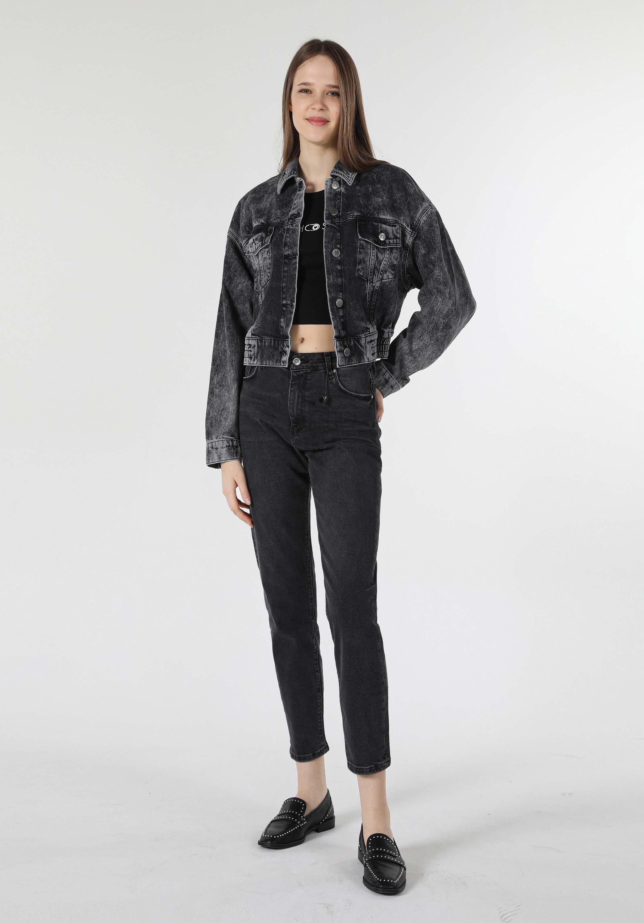 Oversize Fit Siyah Kadın Ceket Cl1058097