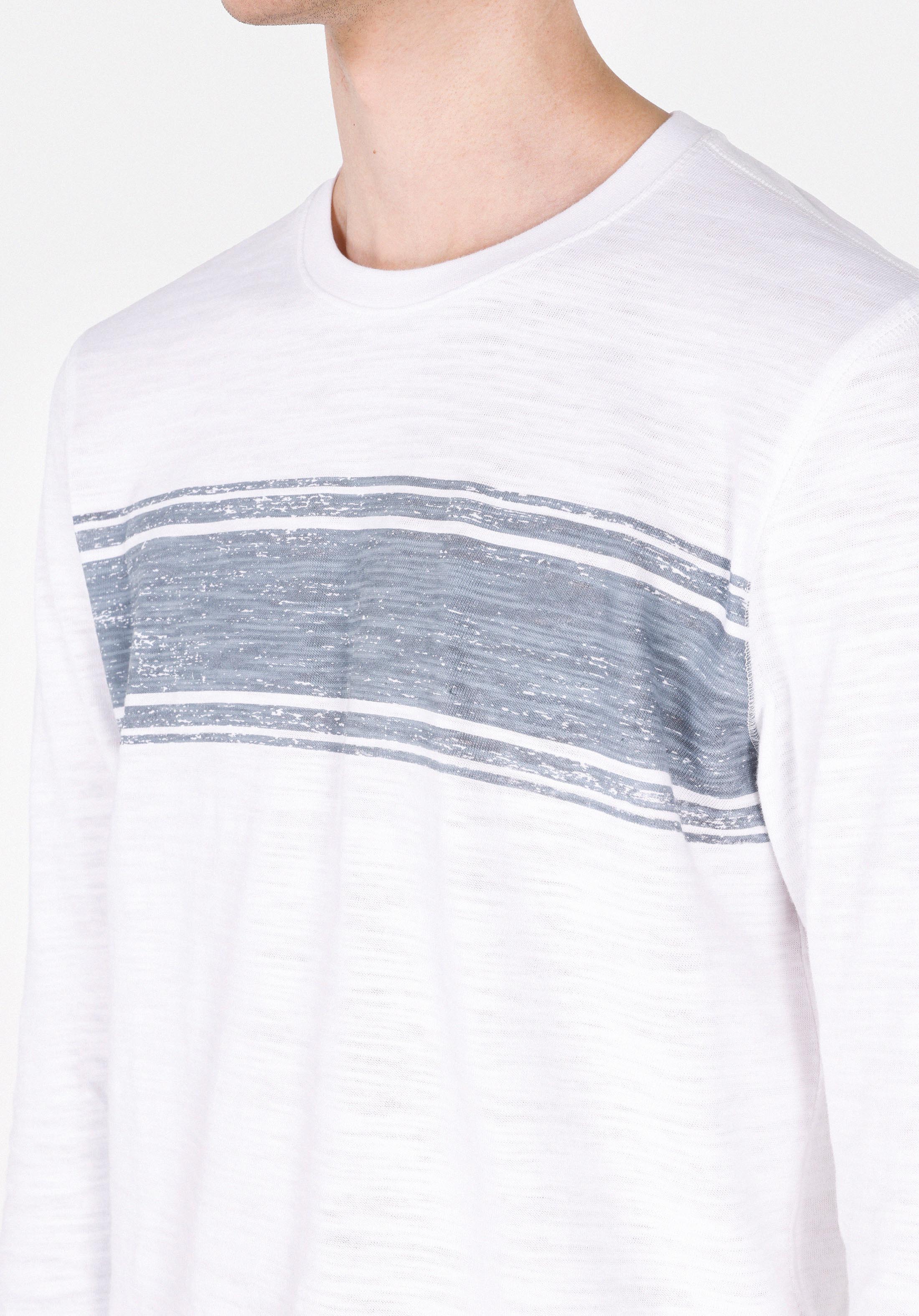 Regular Fit Yuvarlak Yaka Düz Erkek Beyaz Uzun Kol Tişört