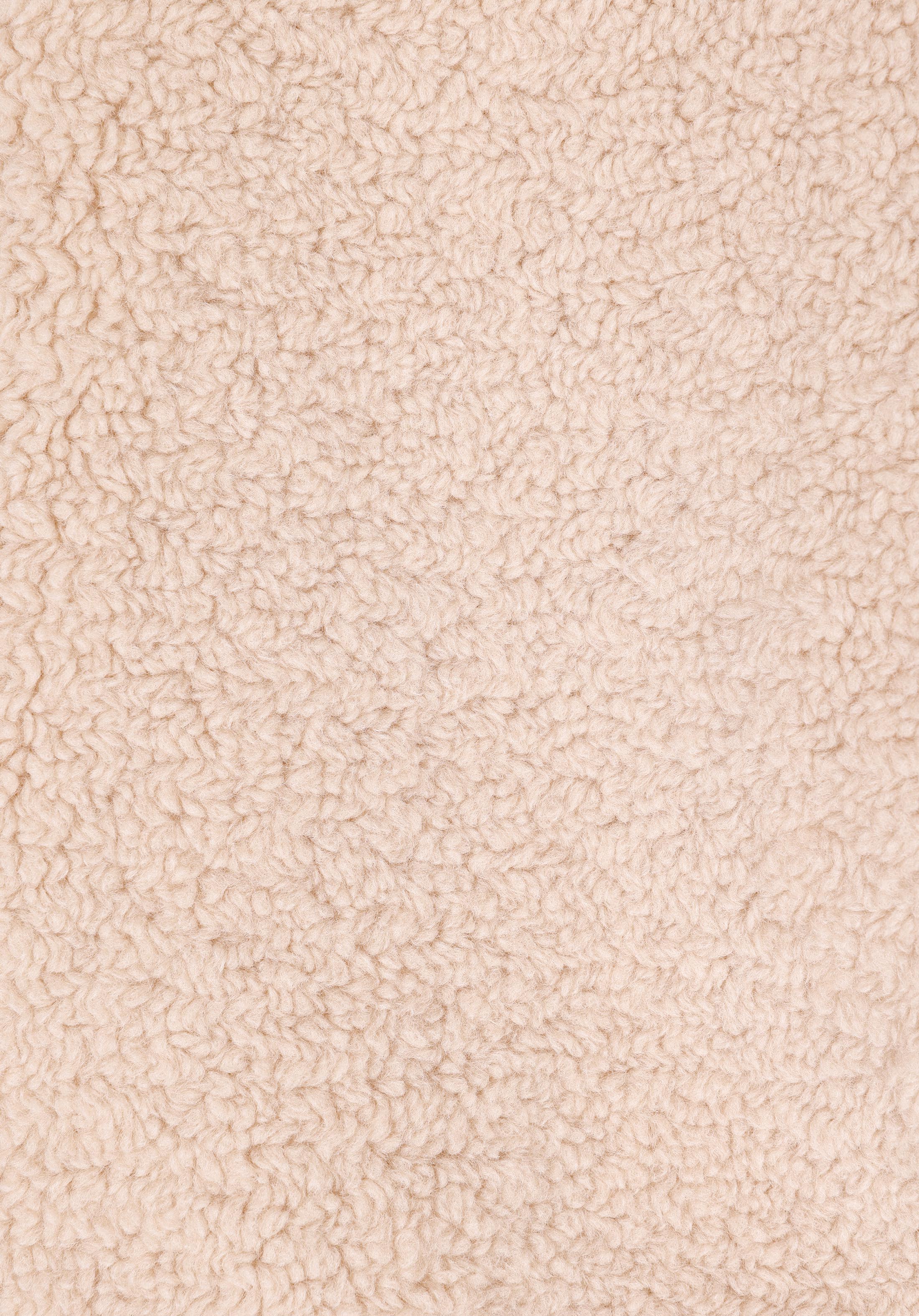 Regular Fit Kapüşonlu Fermuarlı Astarlı Kürklü Kadın Bej Mont