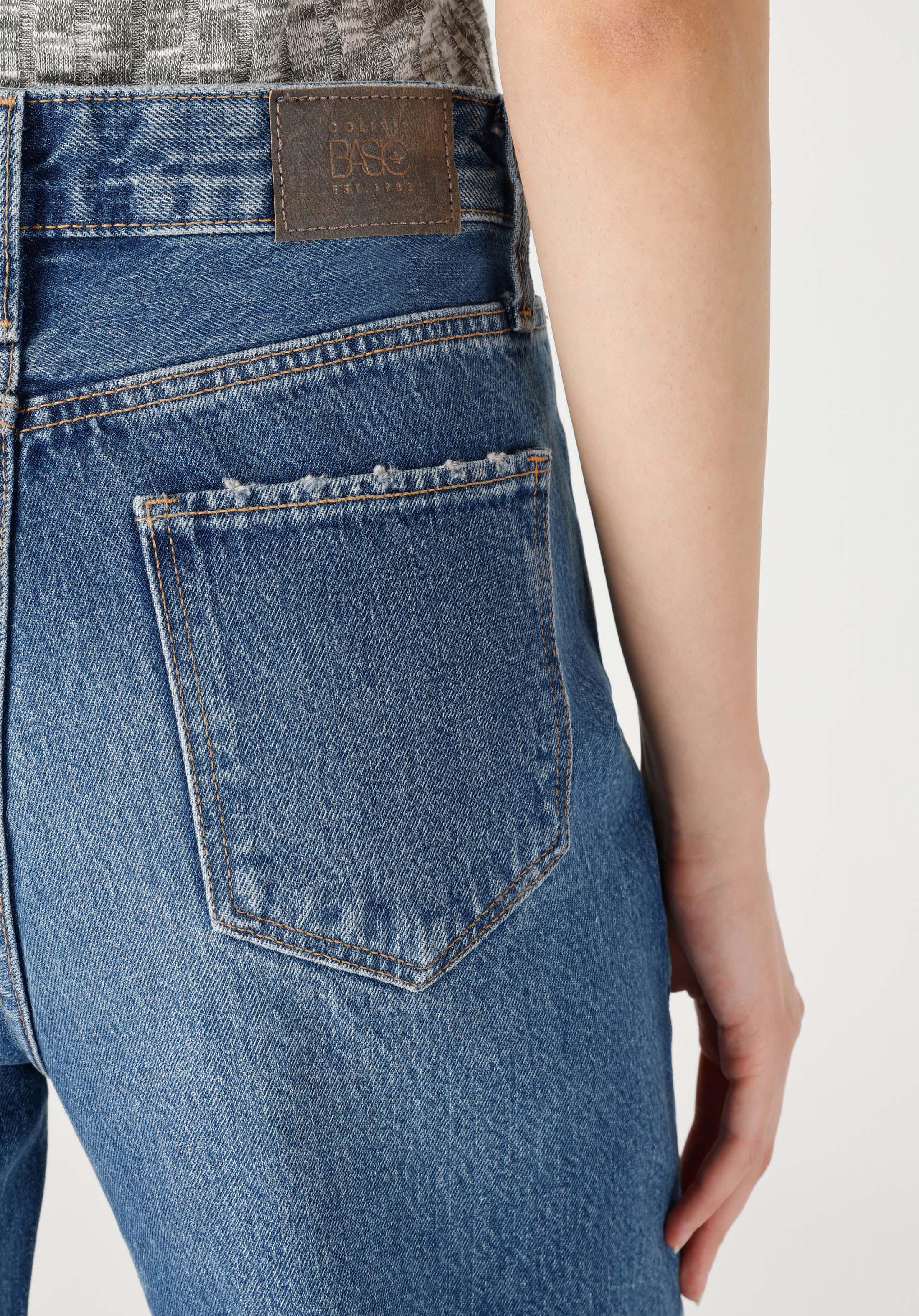 Regular Fit Yüksel Bel Geniş Paça Kadın İndigo Jean Pantolon