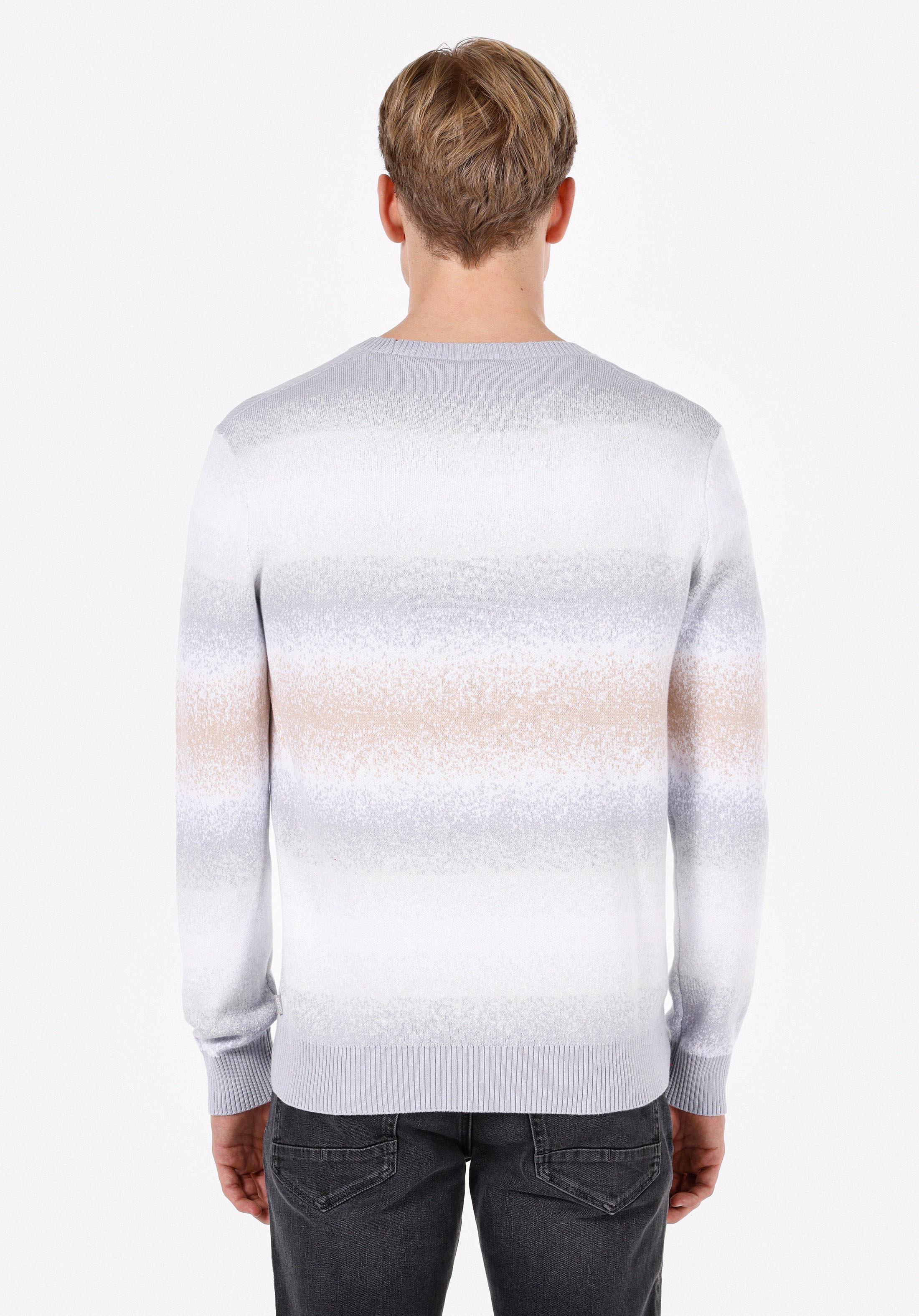 Regular Fit Yuvarlak Yaka Jakarlı Erkek Bej Kazak