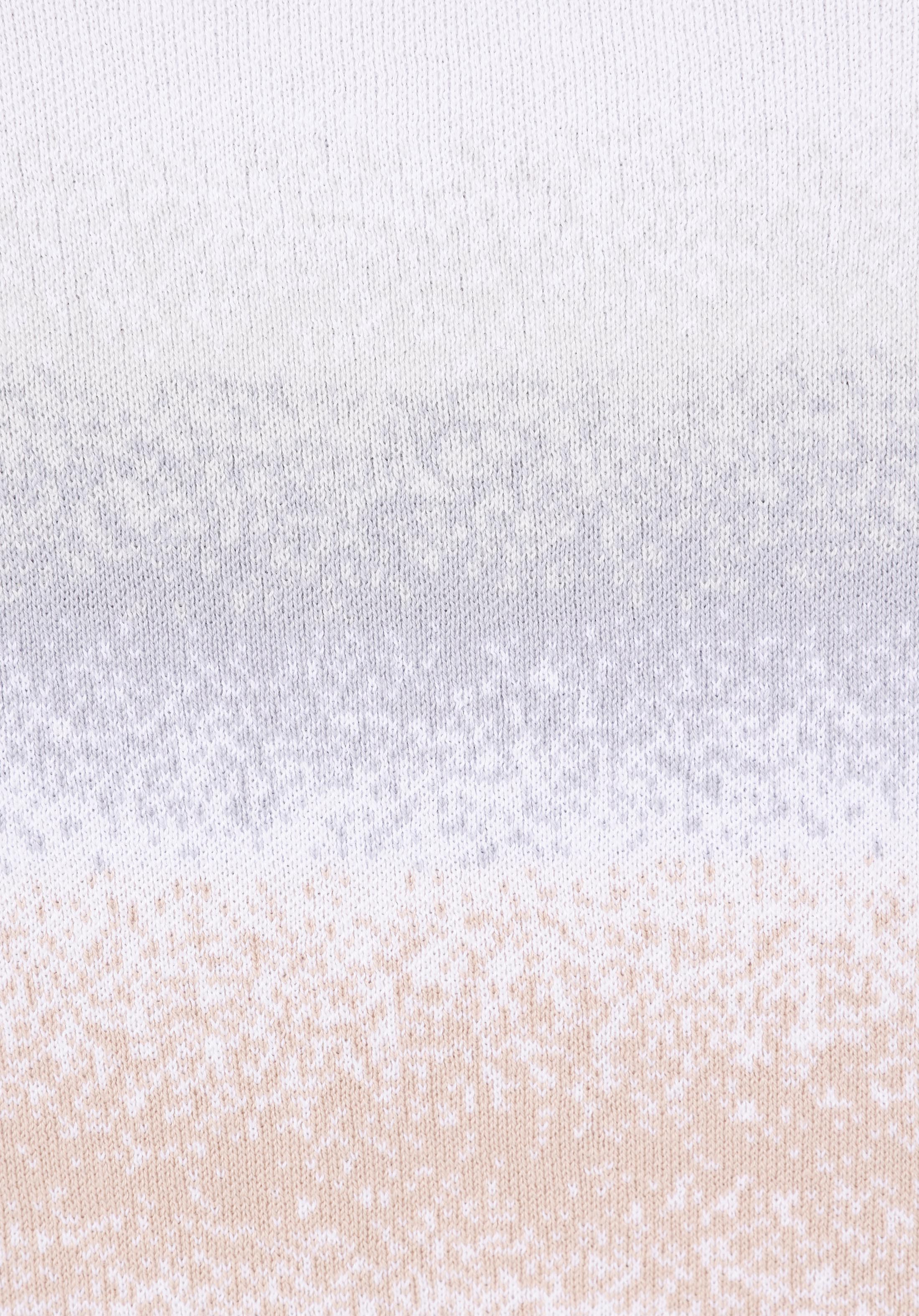 Regular Fit Yuvarlak Yaka Jakarlı Erkek Bej Kazak