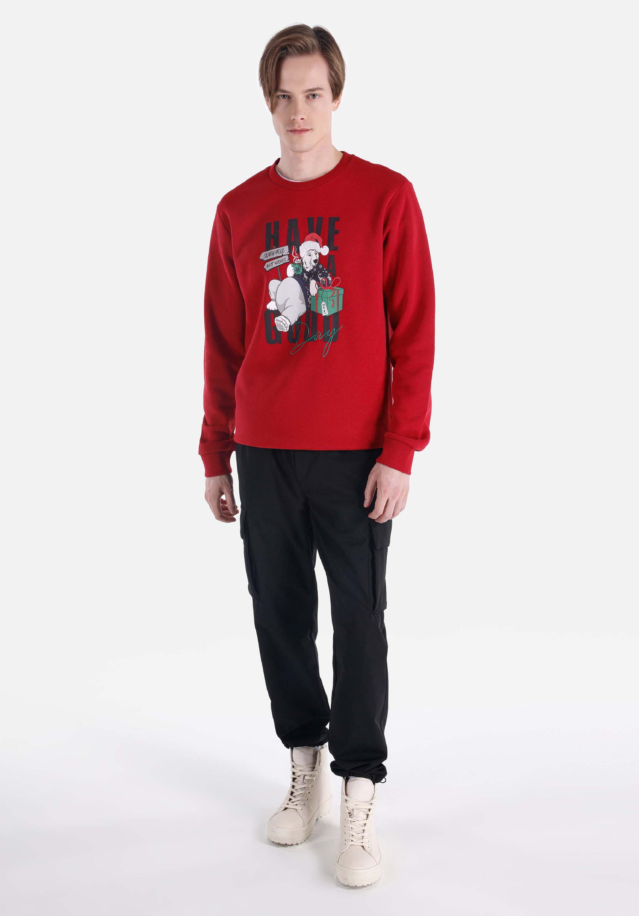 Regular Fit   Erkek Kirmizi Sweatshirt