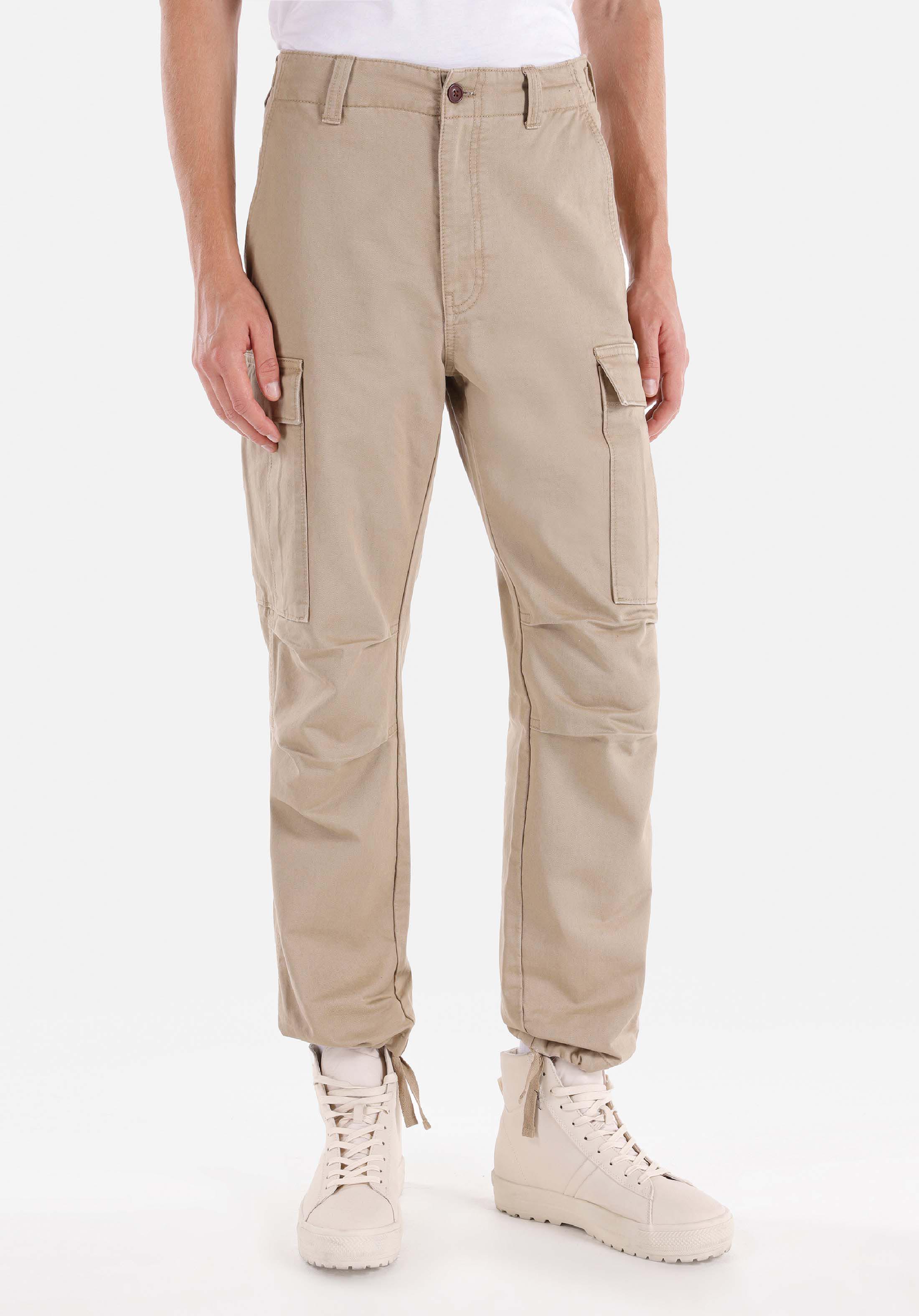 Comfort Fit Orta Bel Düz Paça Erkek Bej  Pantolon