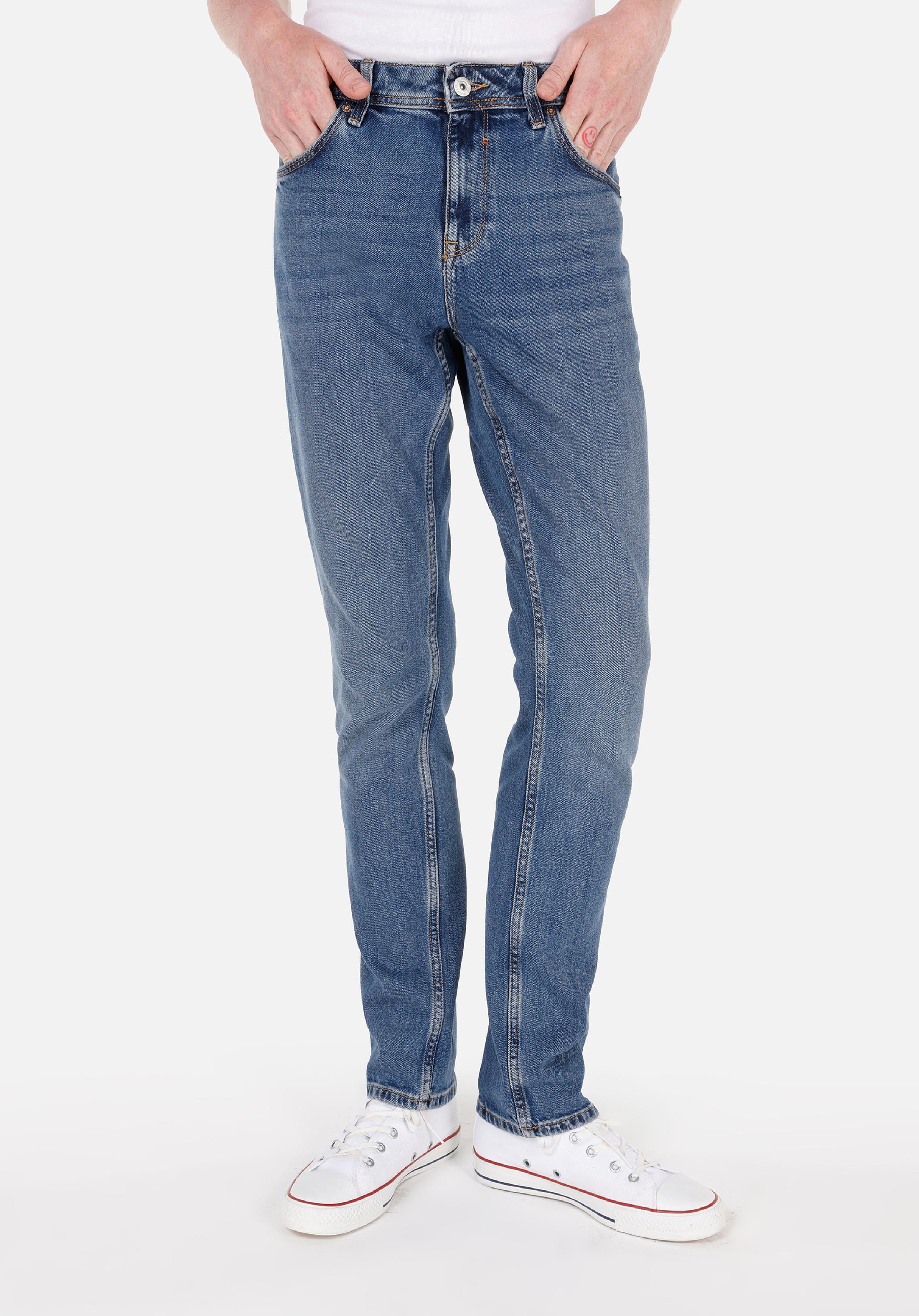 Straight Fit Düşük Bel Düz Paça Erkek Lacivert Jean Pantolon