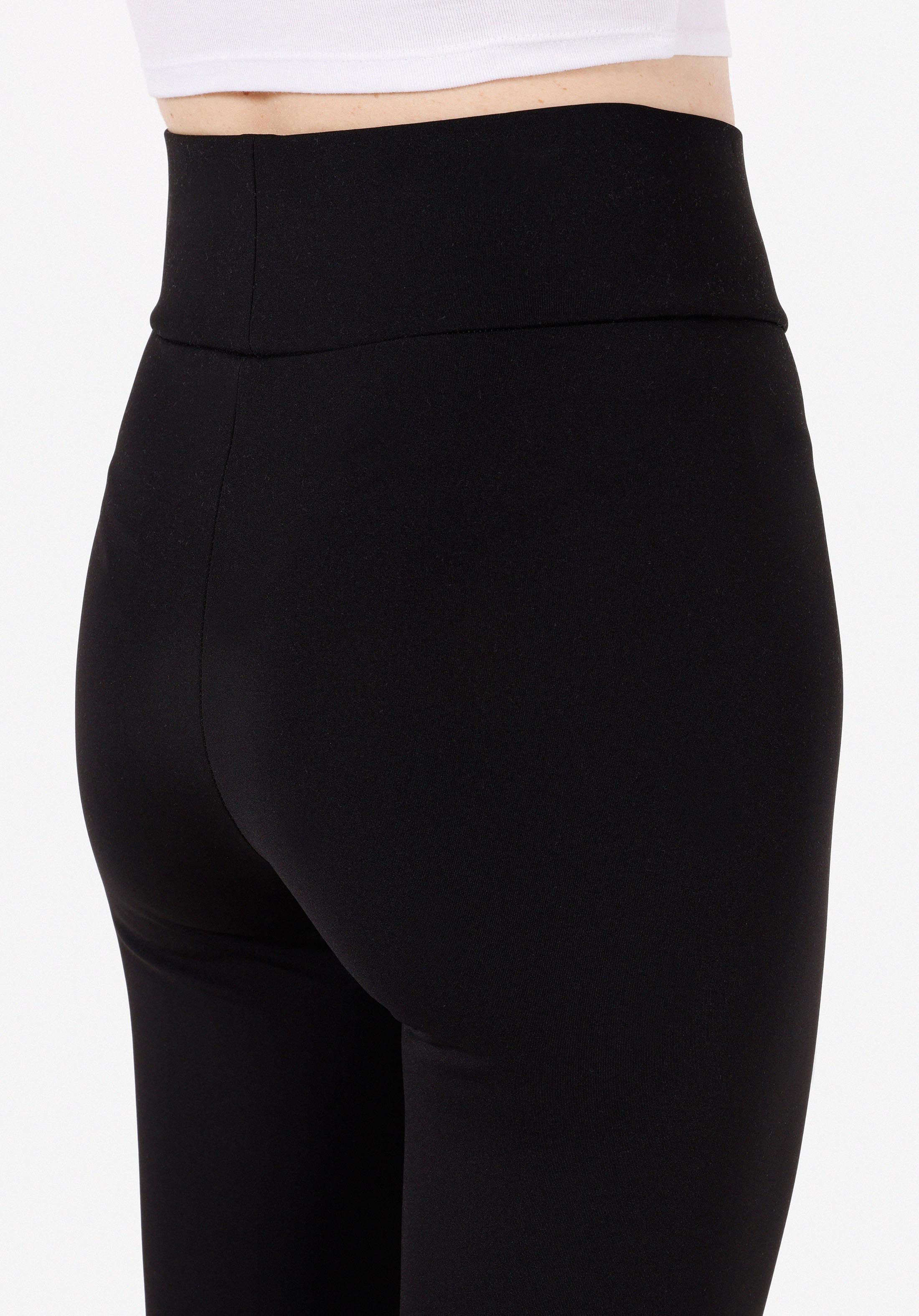 Slim Fit Yüksel Bel  Kadın Siyah Örme Tayt