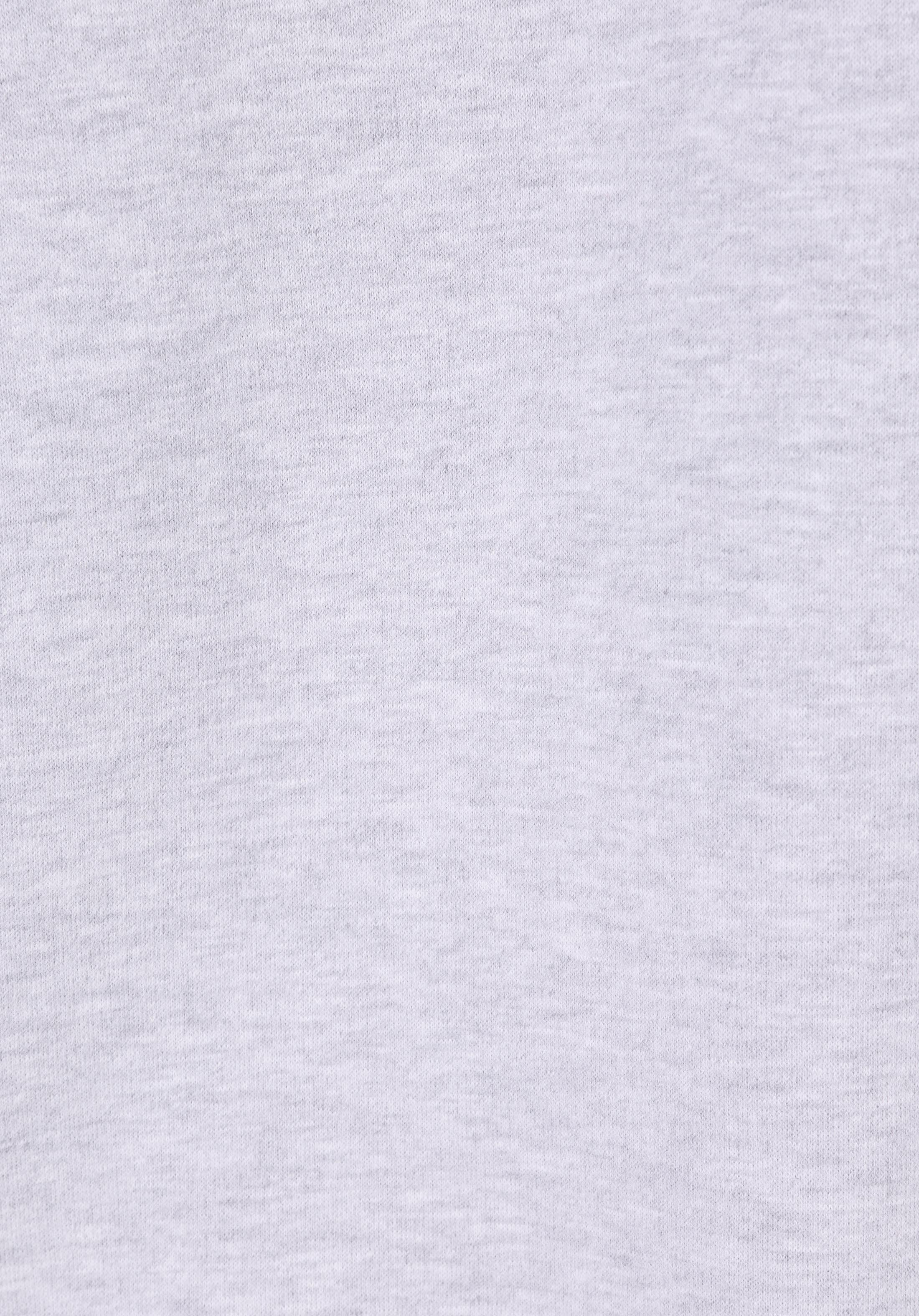 Comfort Fit Kapüşonlu Baskılı Kadın Gri Sweatshirt